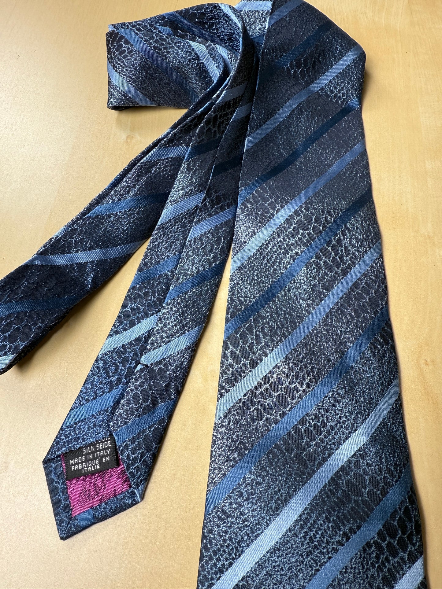 Cravatta Roberto Cavalli jacquard fantasia coccodrillo