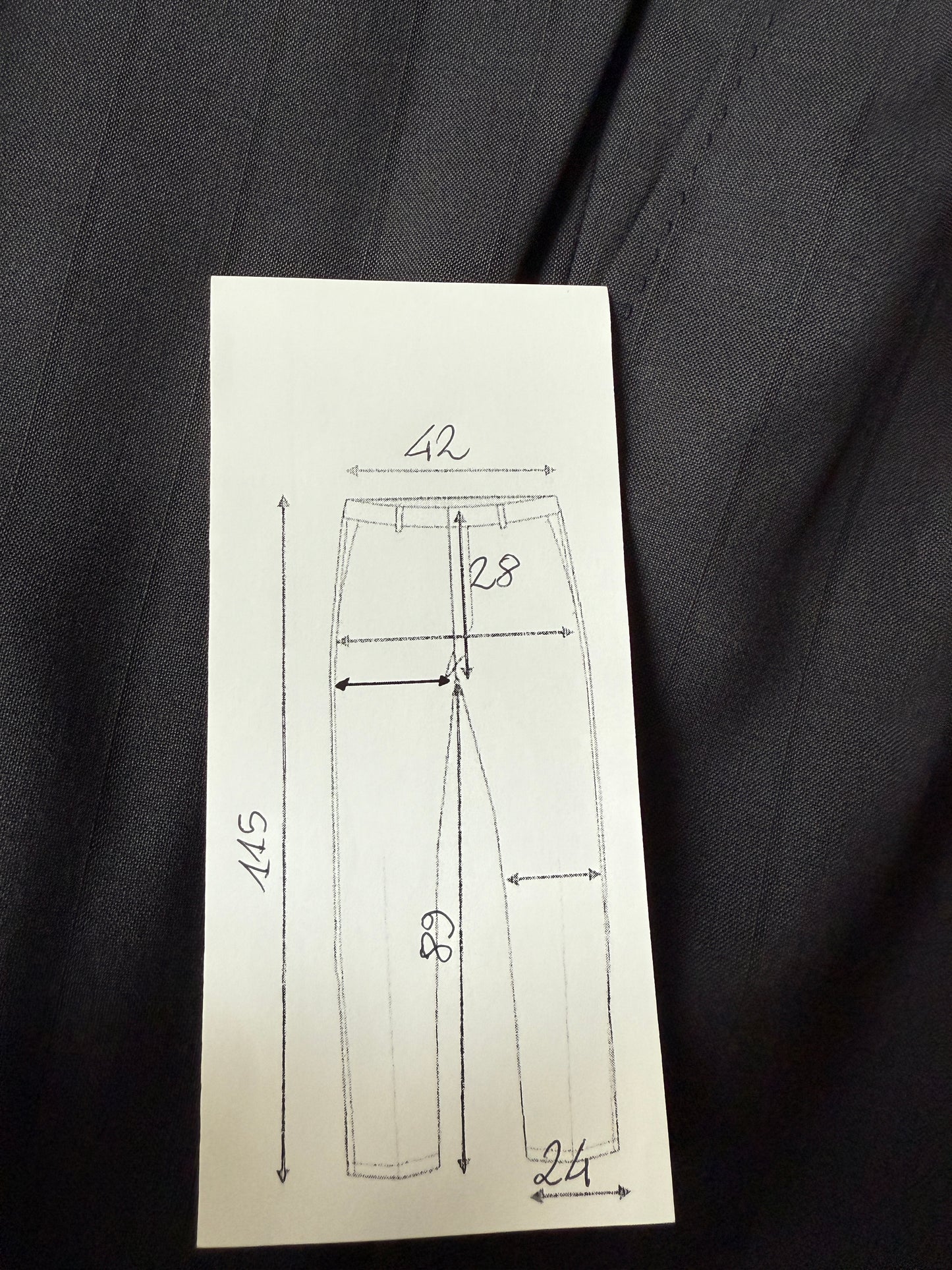 Pantalone in fresco lana blu gessato (NOS) - tg. 48