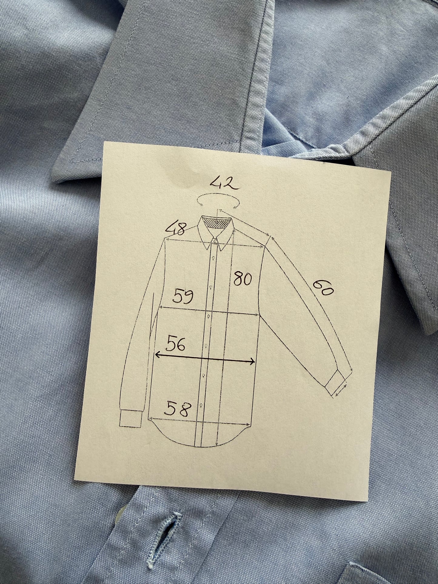 Camicia sartoriale anni ‘70/‘80 Oxford azzurro - M/L collo 42