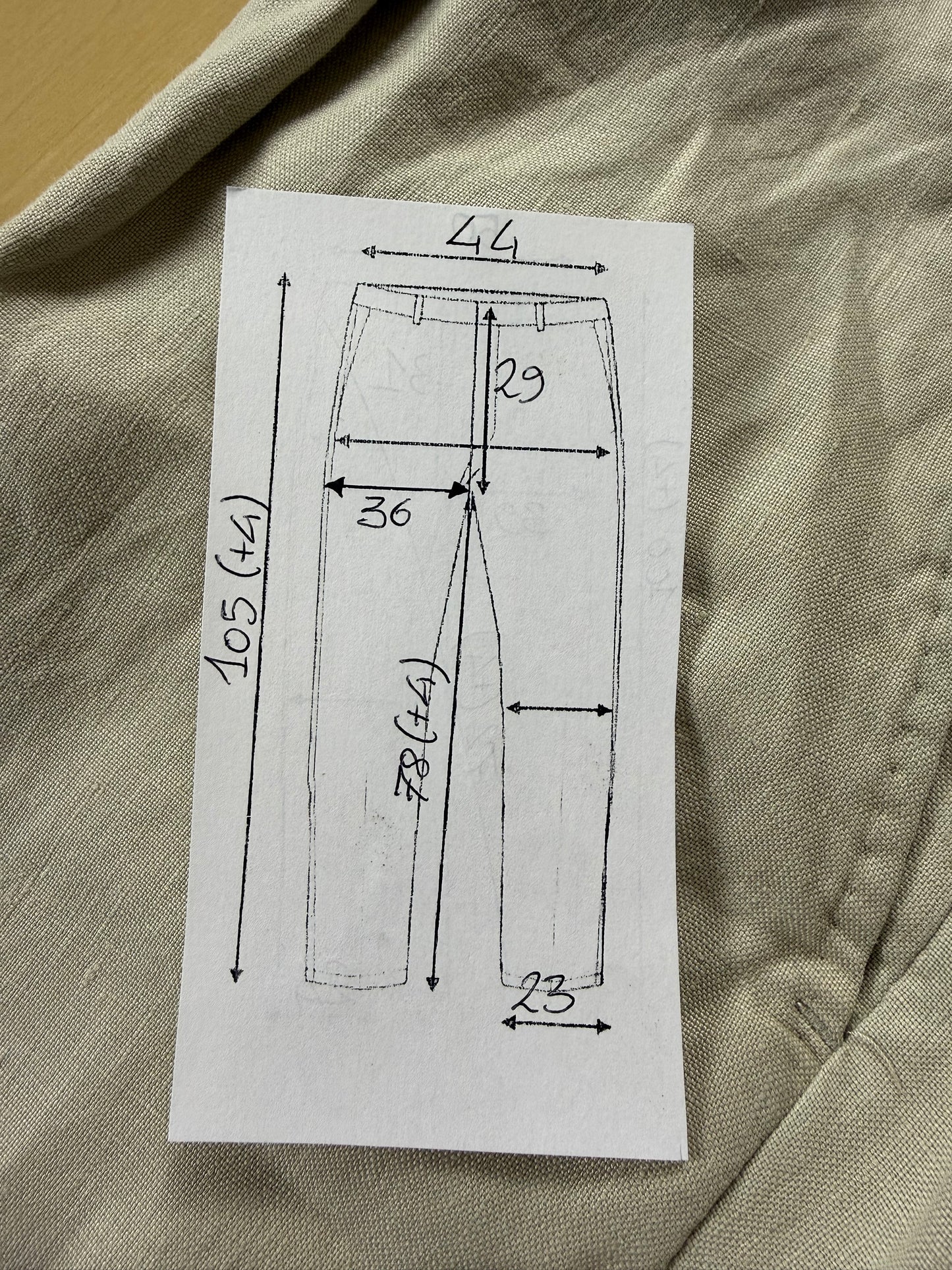 Pantaloni in lino beige sabbia - tg. 50