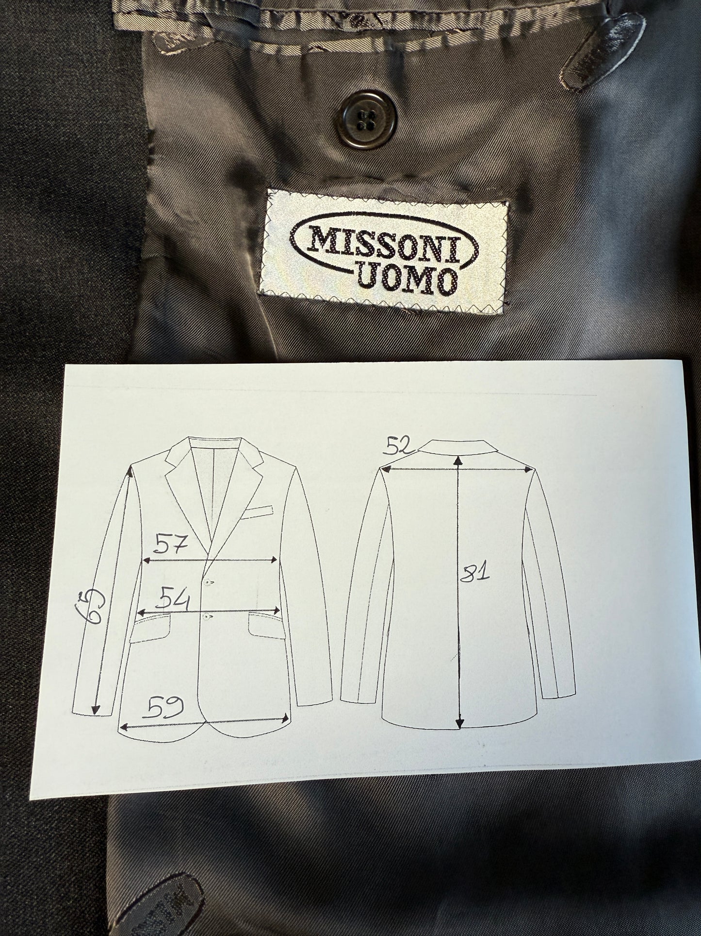 Giacca Missoni anni '80 lana pettinata grigio antracite - tg. 52