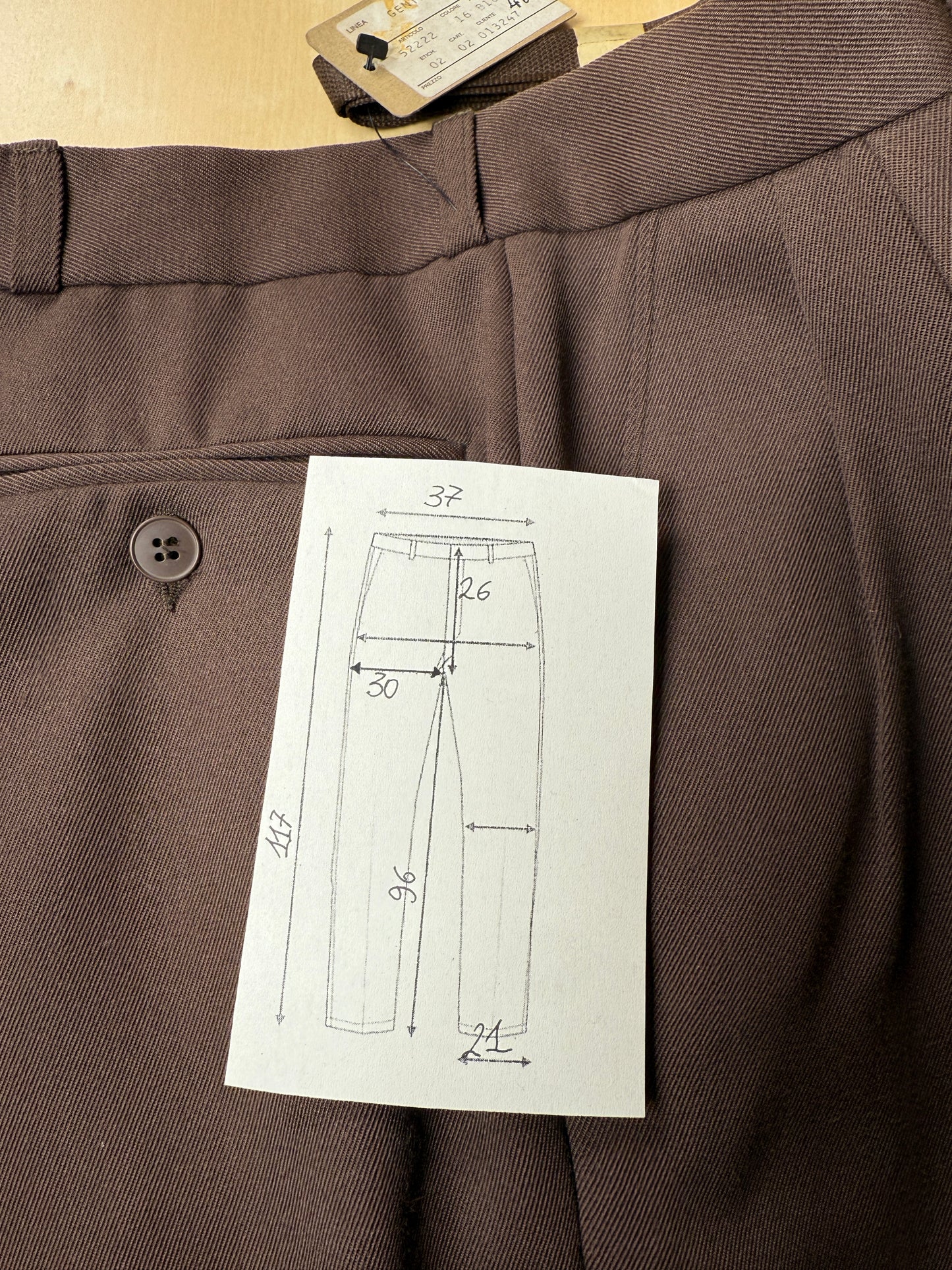 Pantaloni anni ‘70 in twill color cacao - tg. 42/44