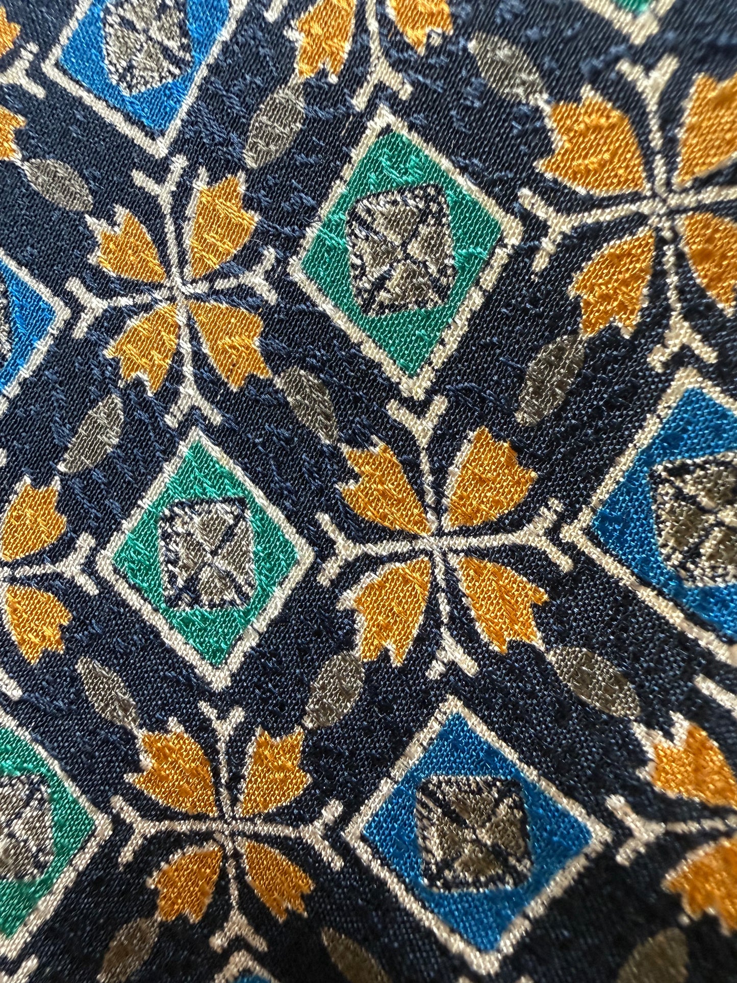 Cravatta Missoni vintage seta jacquard fantasia geometrica