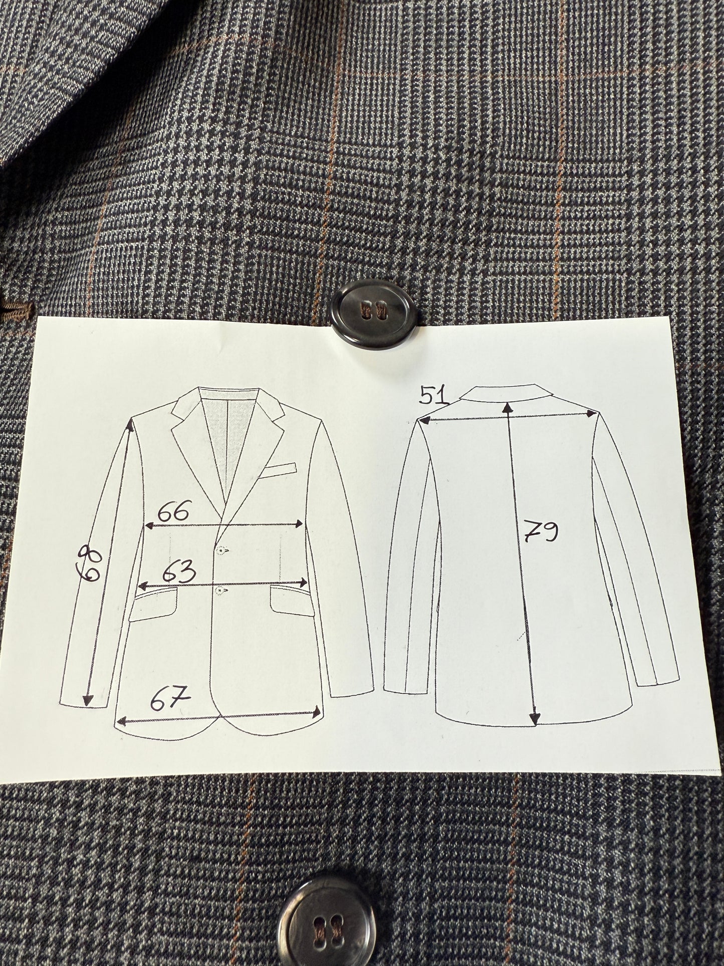 Giacca doppiopetto sartoriale anni ‘60 principe di Galles - tg. 58/60