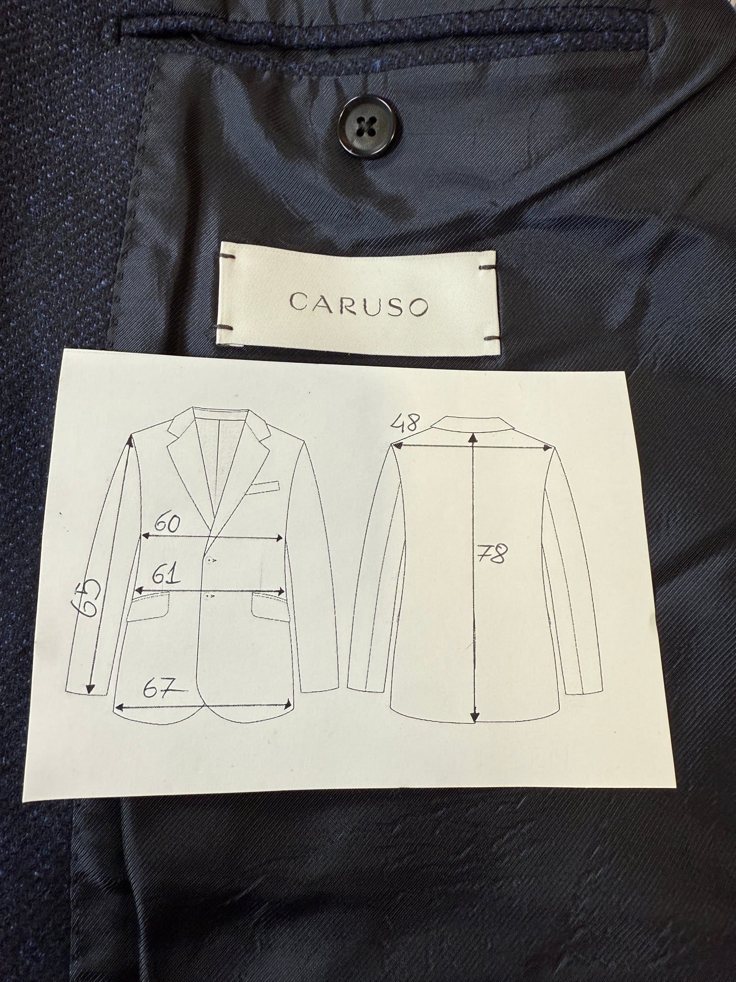 Giacca Caruso in panno blu - tg. 56/58