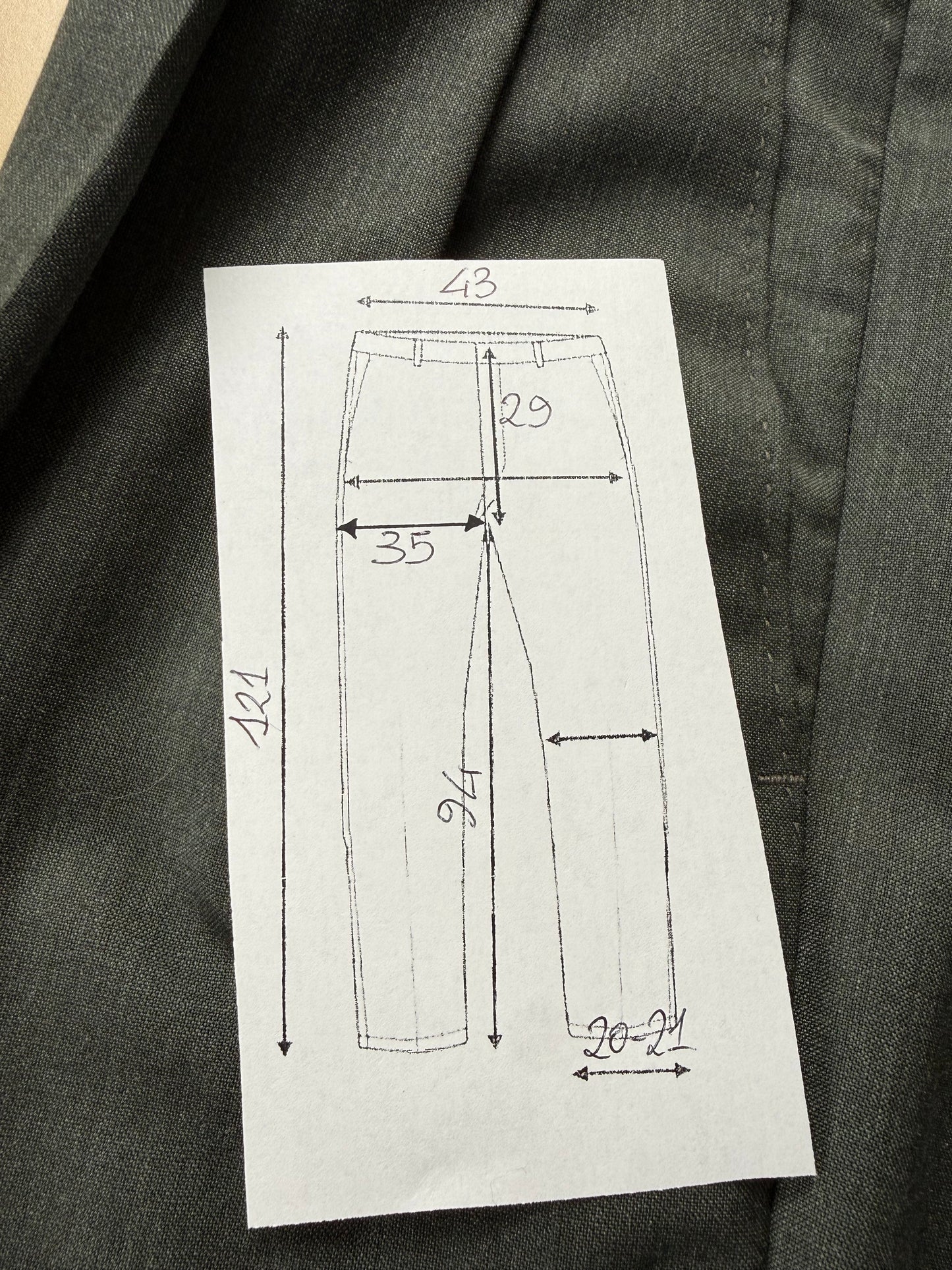 Pantaloni fresco lana verde scuro anni '80 (NOS) - tg. 48/50