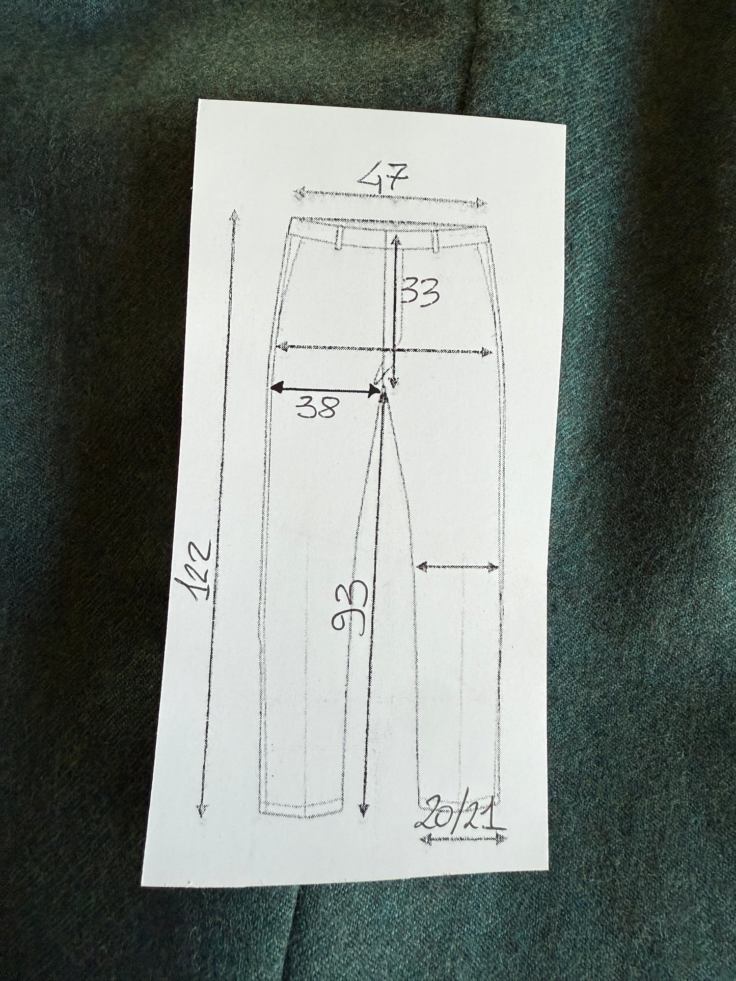 Pantaloni anni ‘80 in flanella verde pino (NOS) - tg. 52