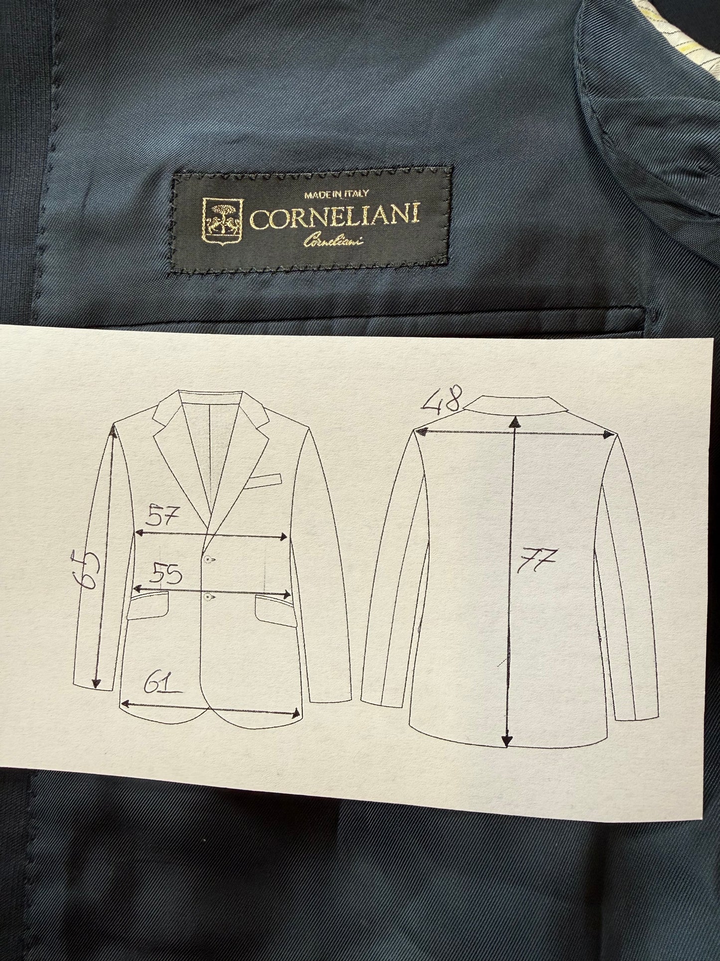 Giacca Corneliani fresco lana blu - tg. 52