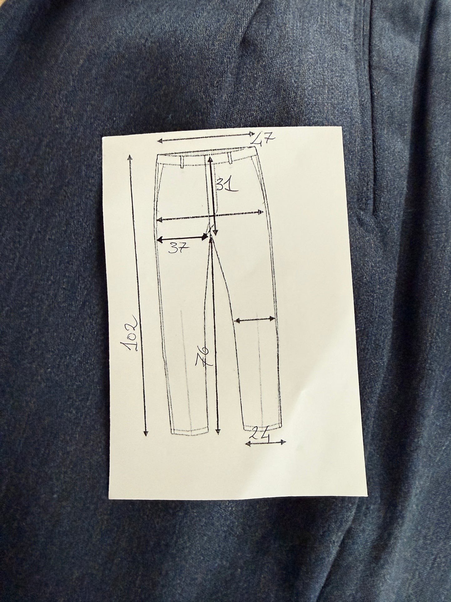 Pantaloni anni ‘80 flanella pettinata blu mélange - tg. 52