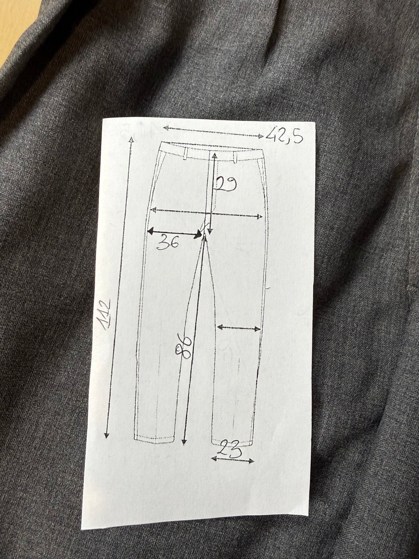Pantaloni fresco lana grigio antracite anni '80 - tg. 48