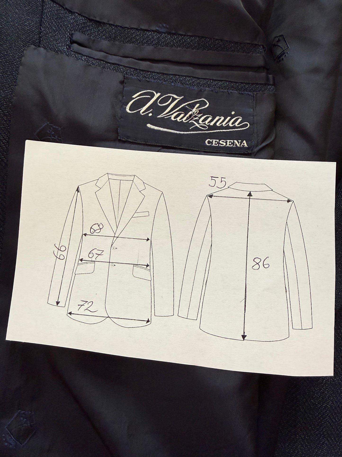 Giacca sartoriale tess. Zegna Australian fresco lana spigato - tg. 62