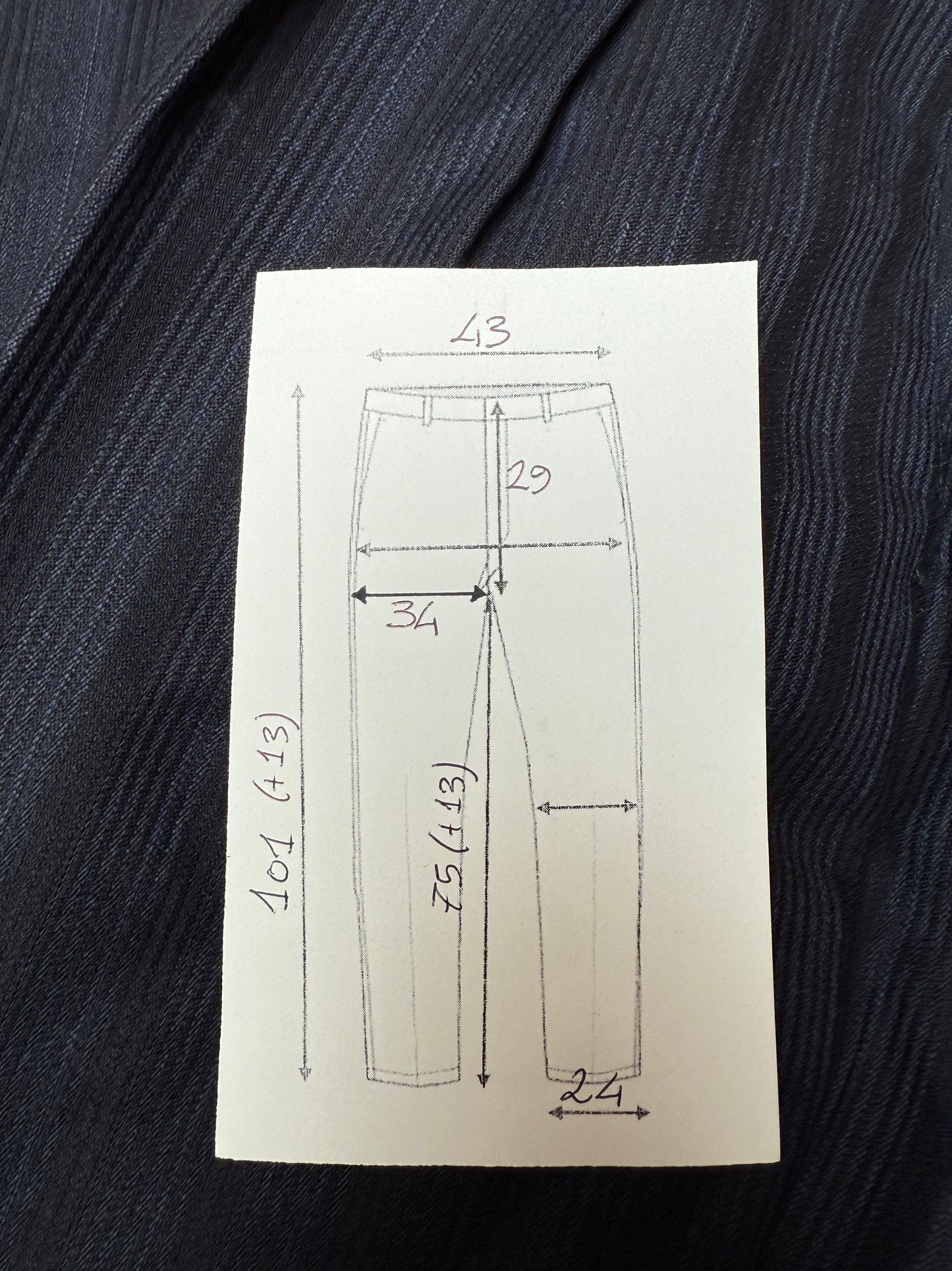 Pantaloni anni ‘70/‘80 lana pettinata blu righe - tg. 48/50