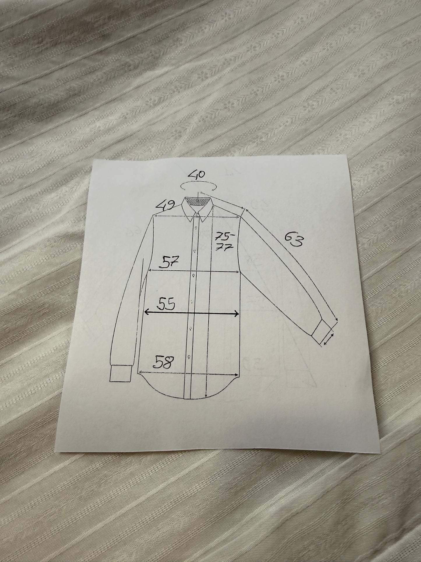 Camicia da sera cotone operato a righe collo diplomatico - M collo 40