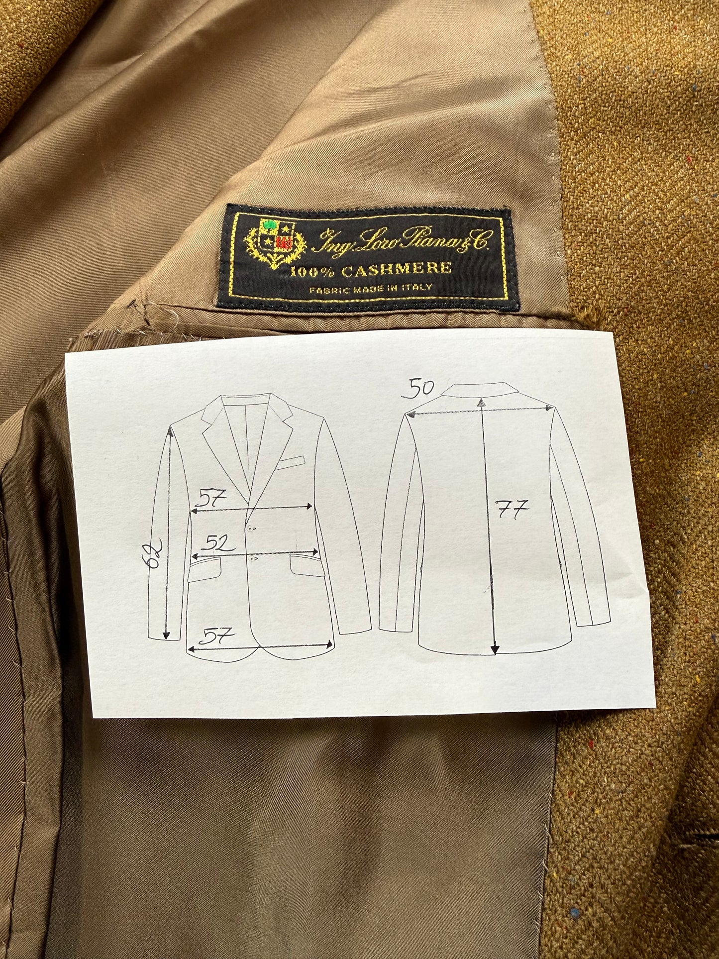 Giacca anni '90 100% cashmere donegal tess. Loro Piana - tg. 50/52