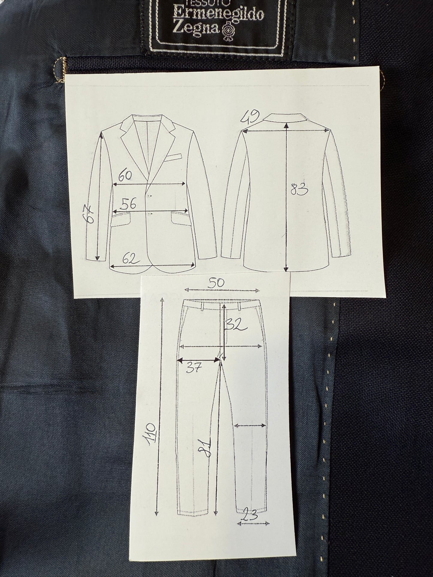 Completo blu tessuto Ermenegildo Zegna lana e mohair - tg. 56