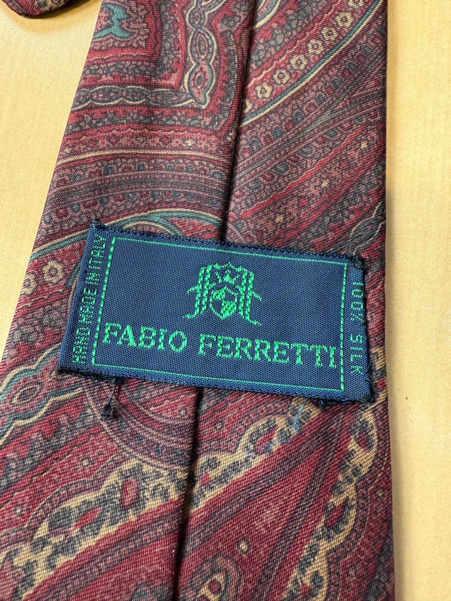 Cravatta vintage paisley bordeaux