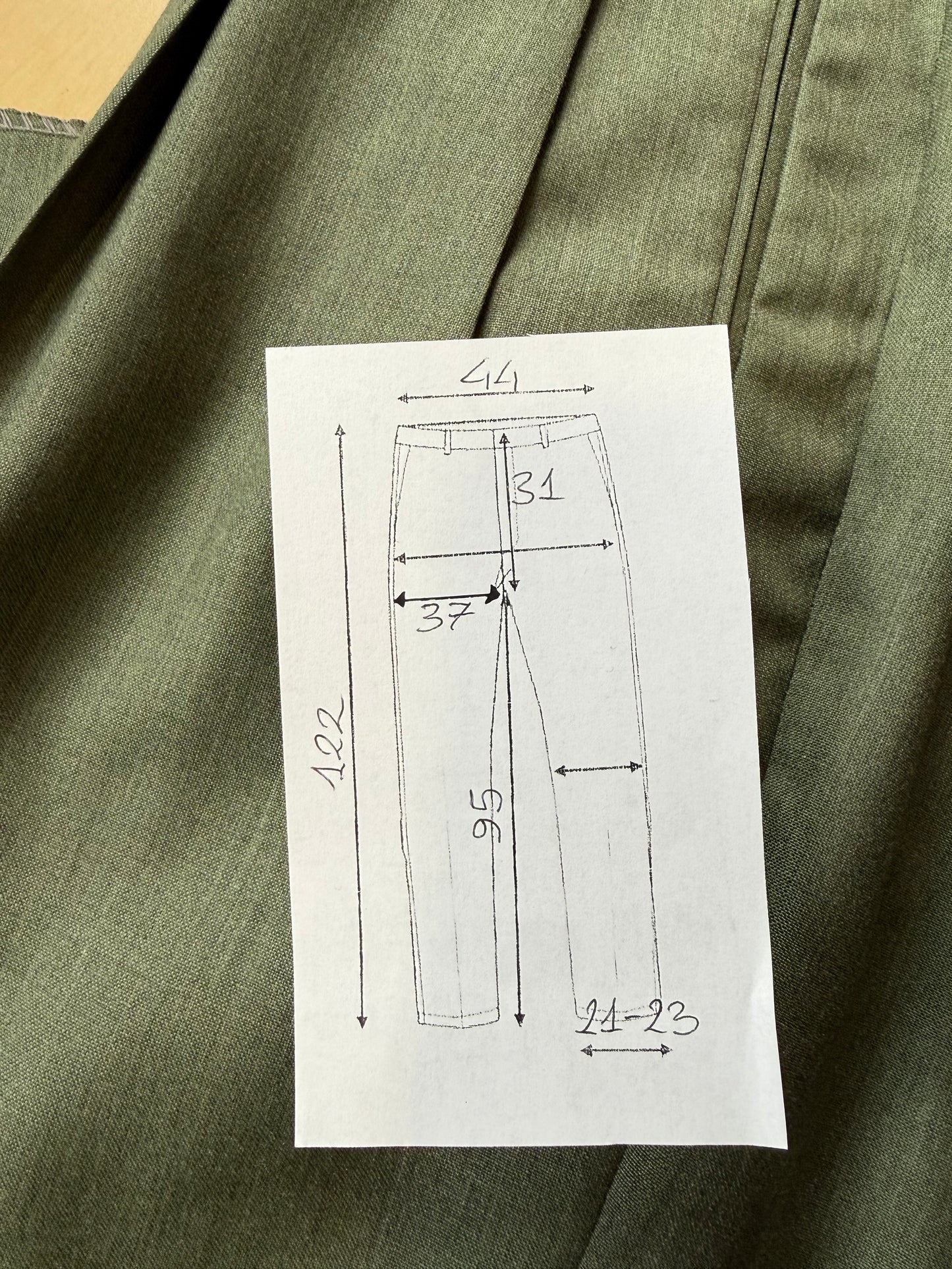 Pantaloni fresco lana verde scuro anni '80 (NOS) - tg. 50