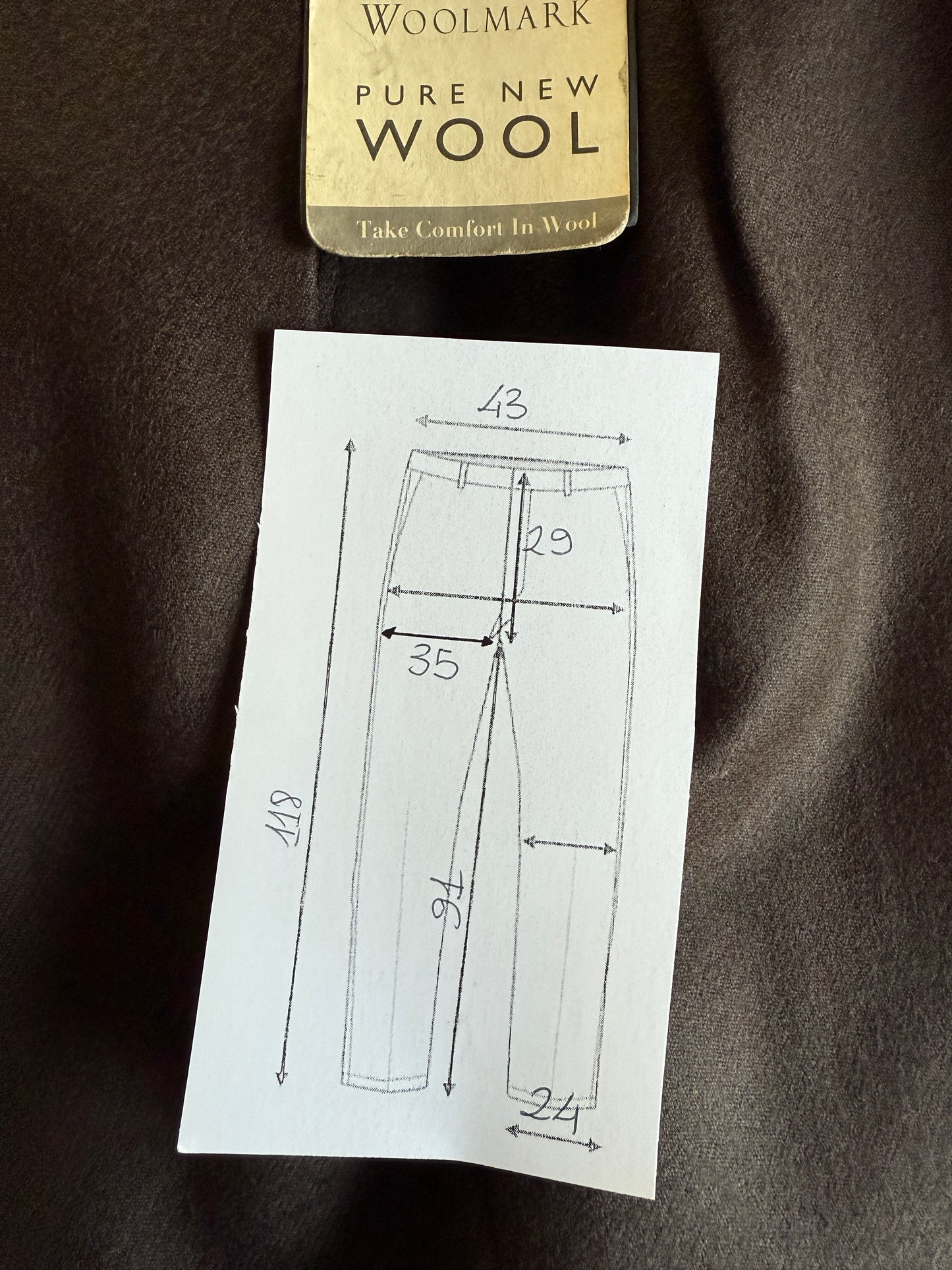 Pantaloni anni ‘90 in flanella marrone (NOS) - tg. 48