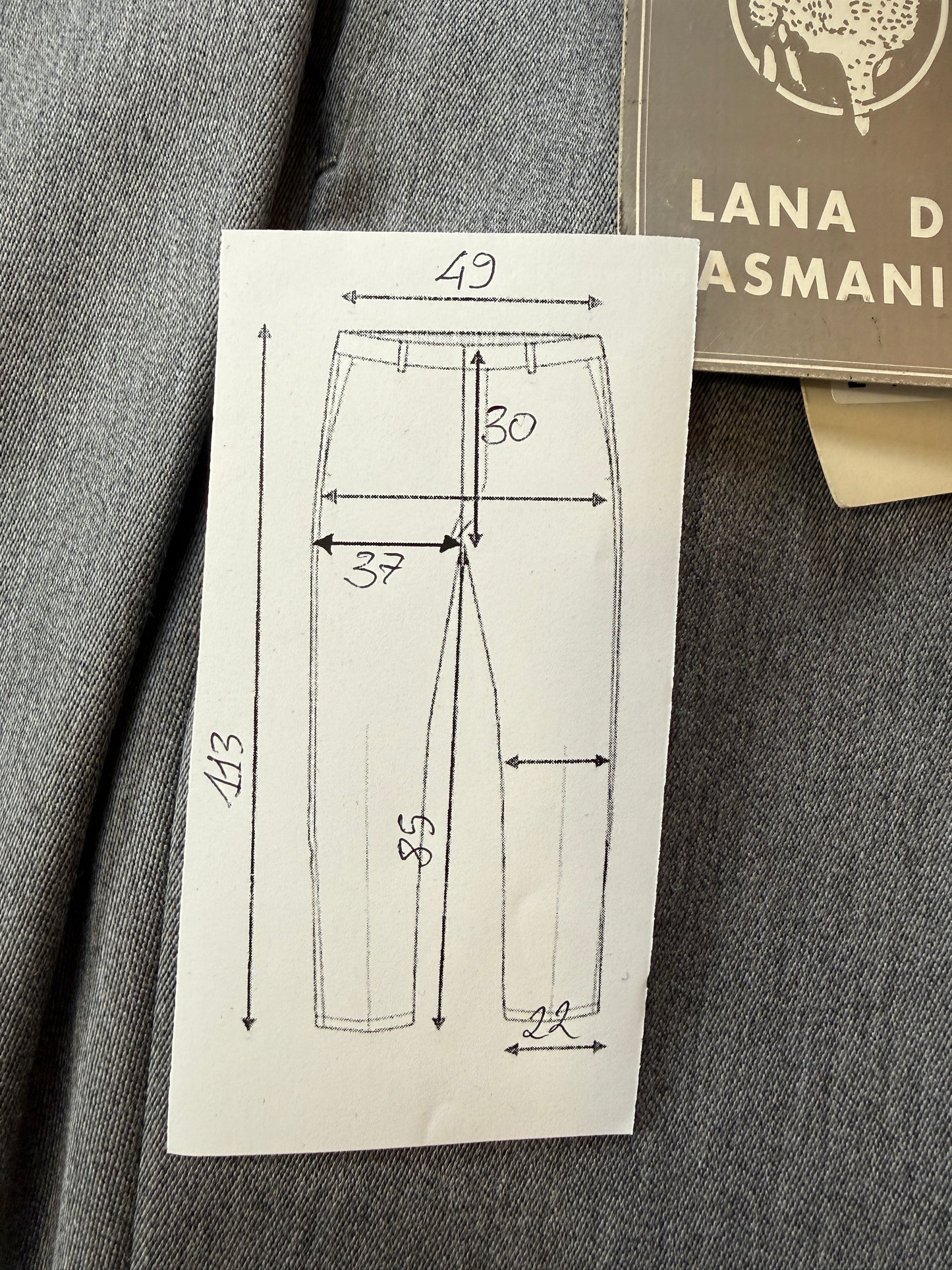 Pantaloni anni ‘90 flanella pettinata grigio chiaro (NOS) - tg. 52/54