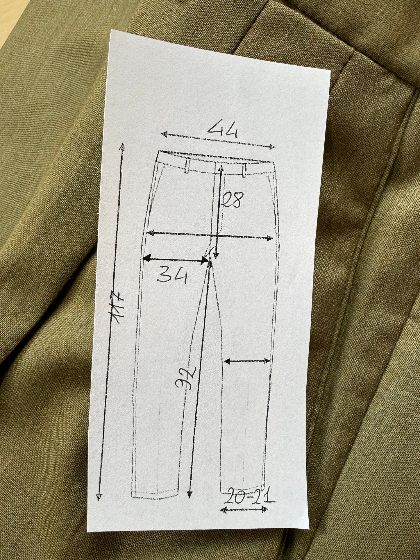 Pantaloni fresco lana verde oliva anni '80 (NOS) - tg. 50