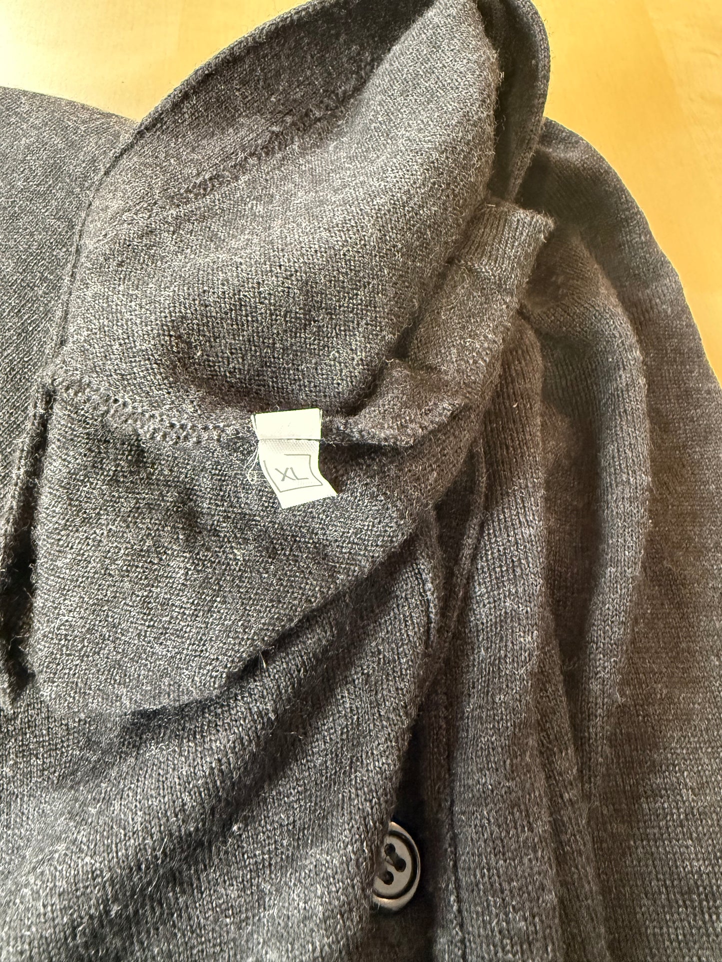 Gilet cardigan antracite in pura lana merino - XL (54-56)