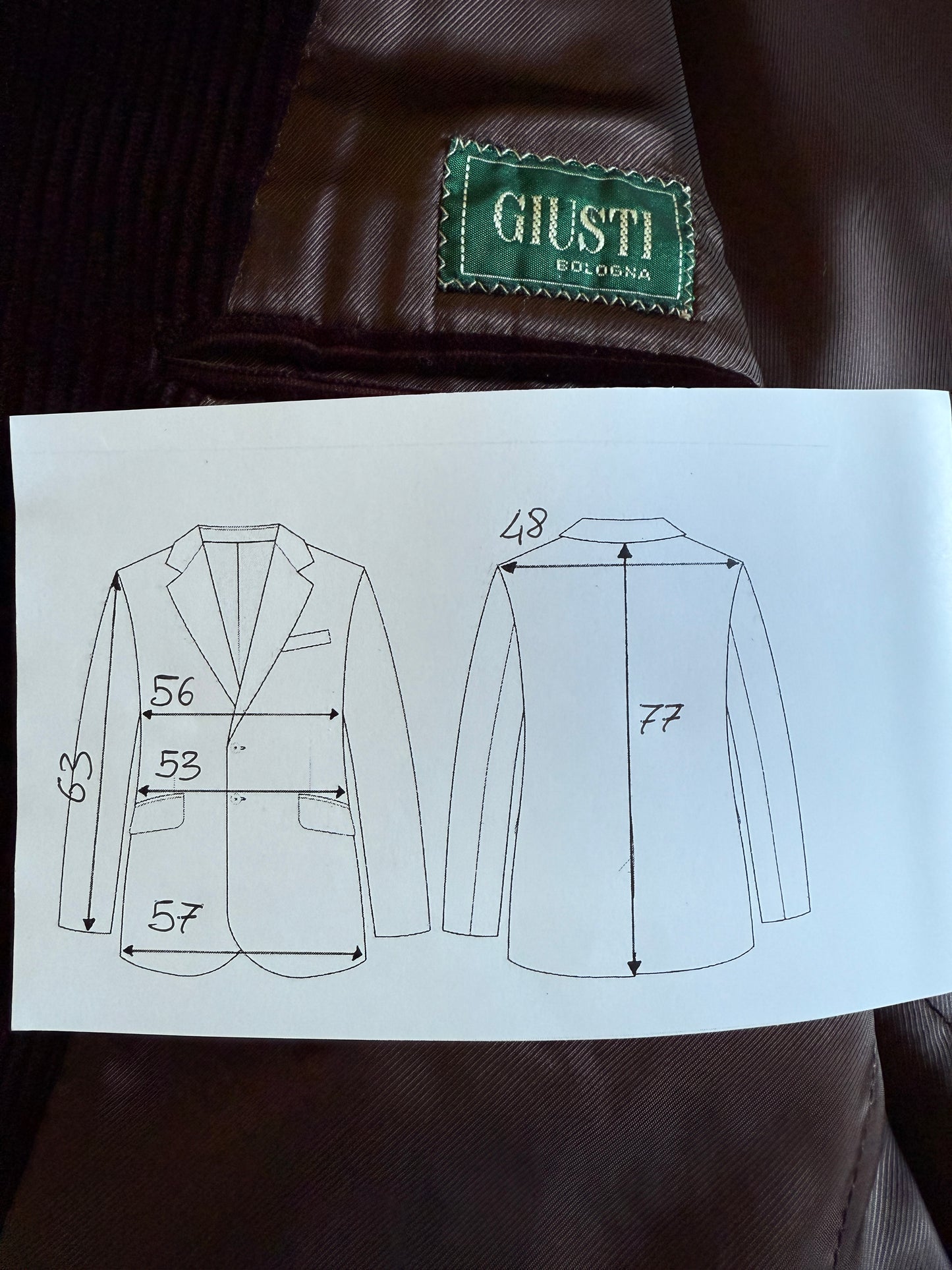 Giacca in velluto Pontoglio rosso borgogna - tg. 50