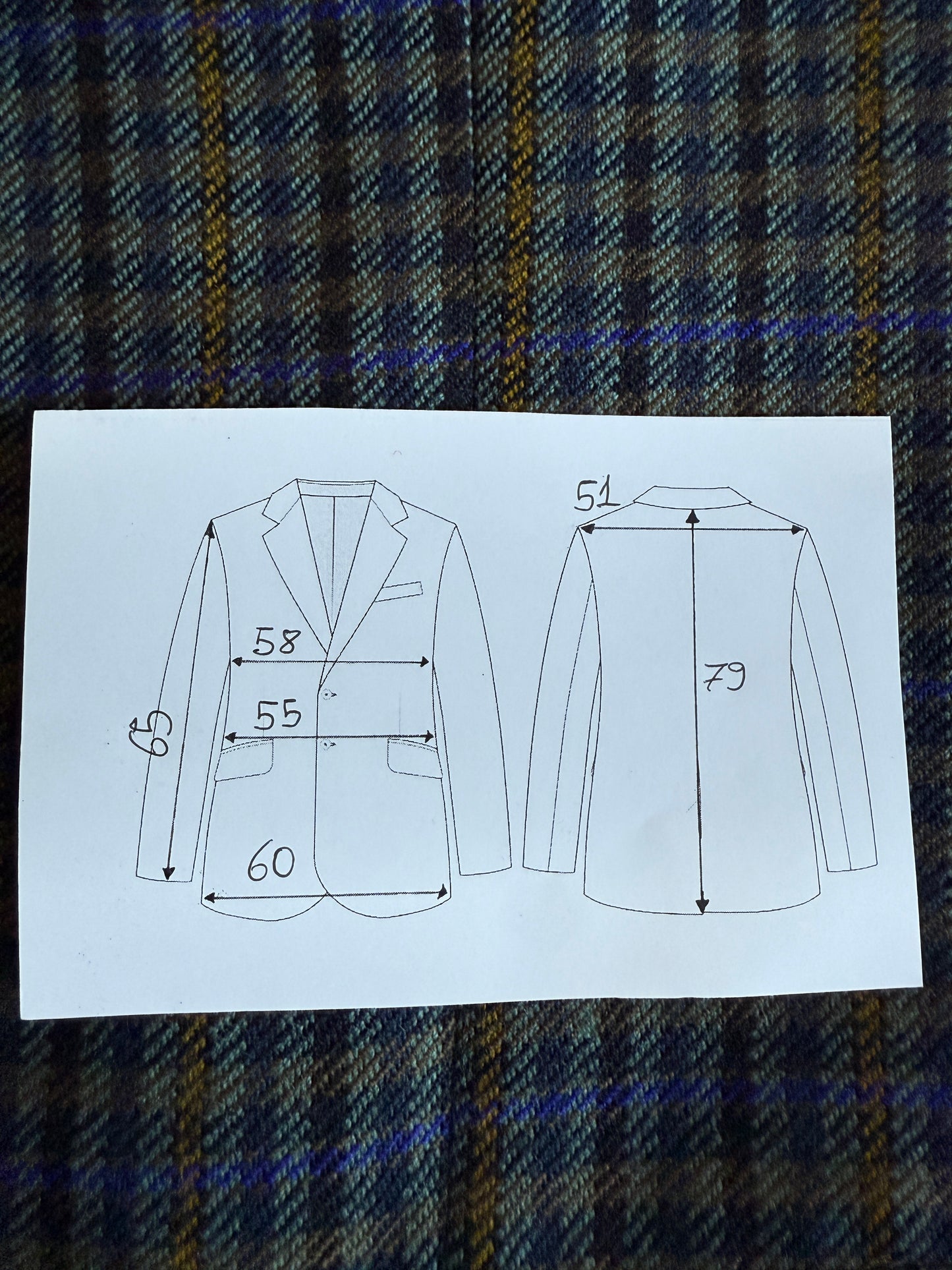 Giacca anni ‘80 in lana check finestrata - tg. 52/54