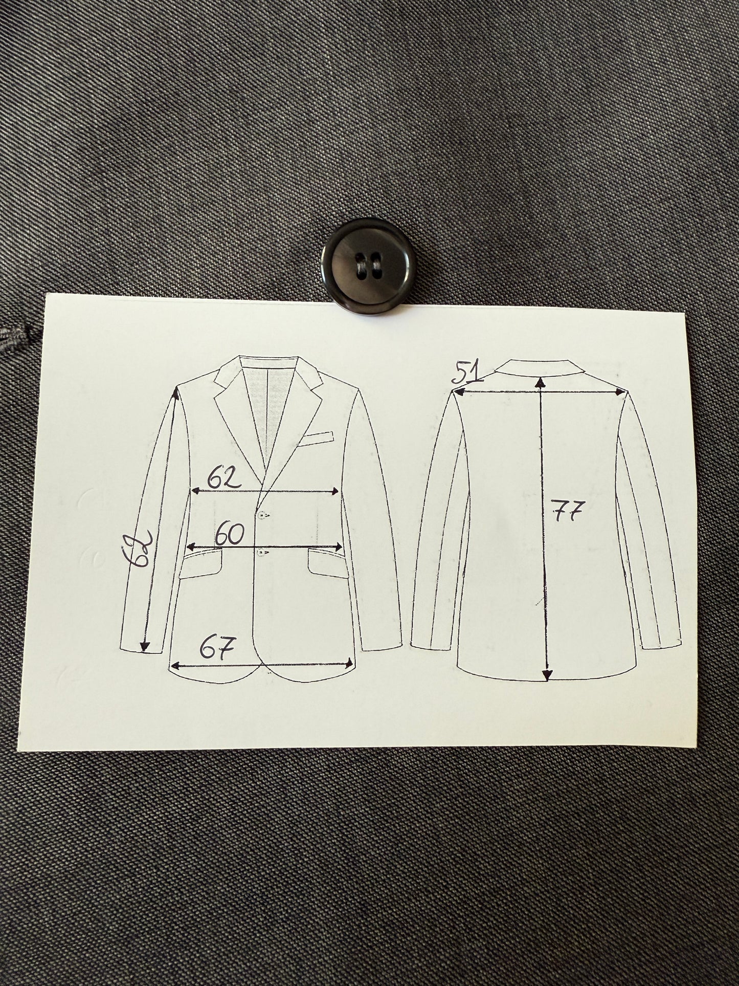 Giacca doppiopetto sartoriale anni '90 in grisaglia - tg. 56