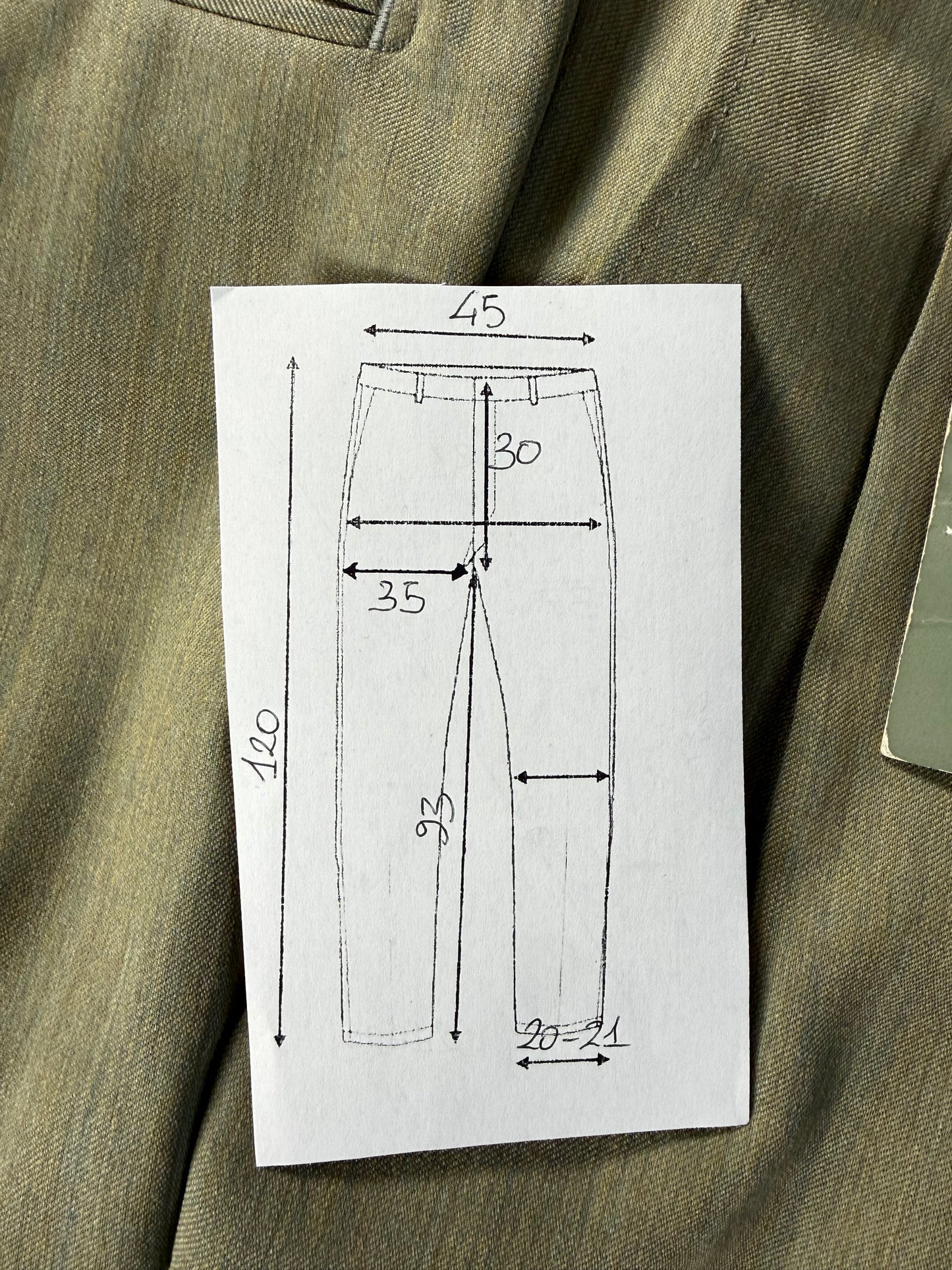Pantaloni fresco lana verde salvia-oliva anni '80 (NOS) - tg. 50