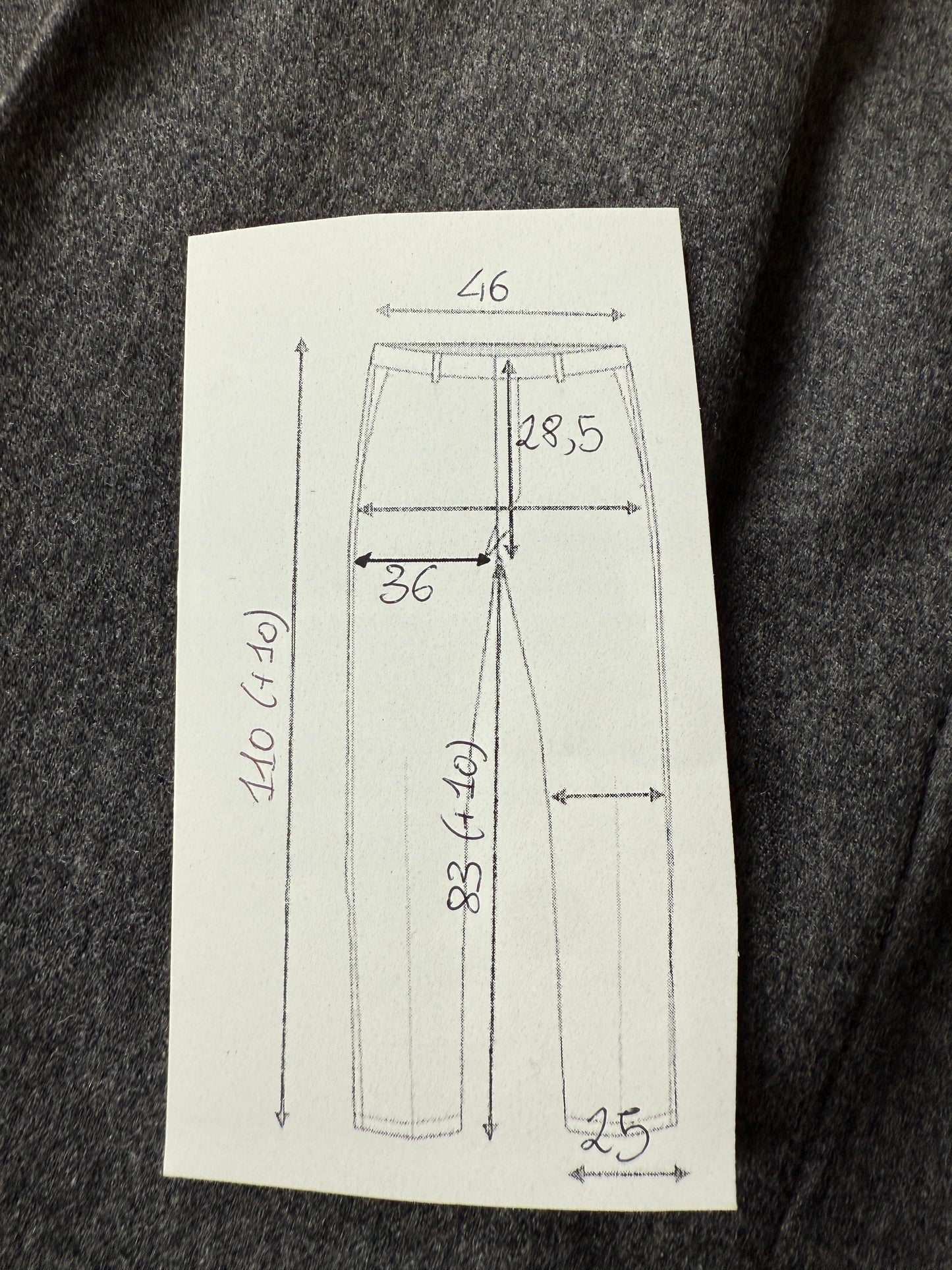 Pantaloni anni ‘70/‘80 flanella grigia - tg. 52