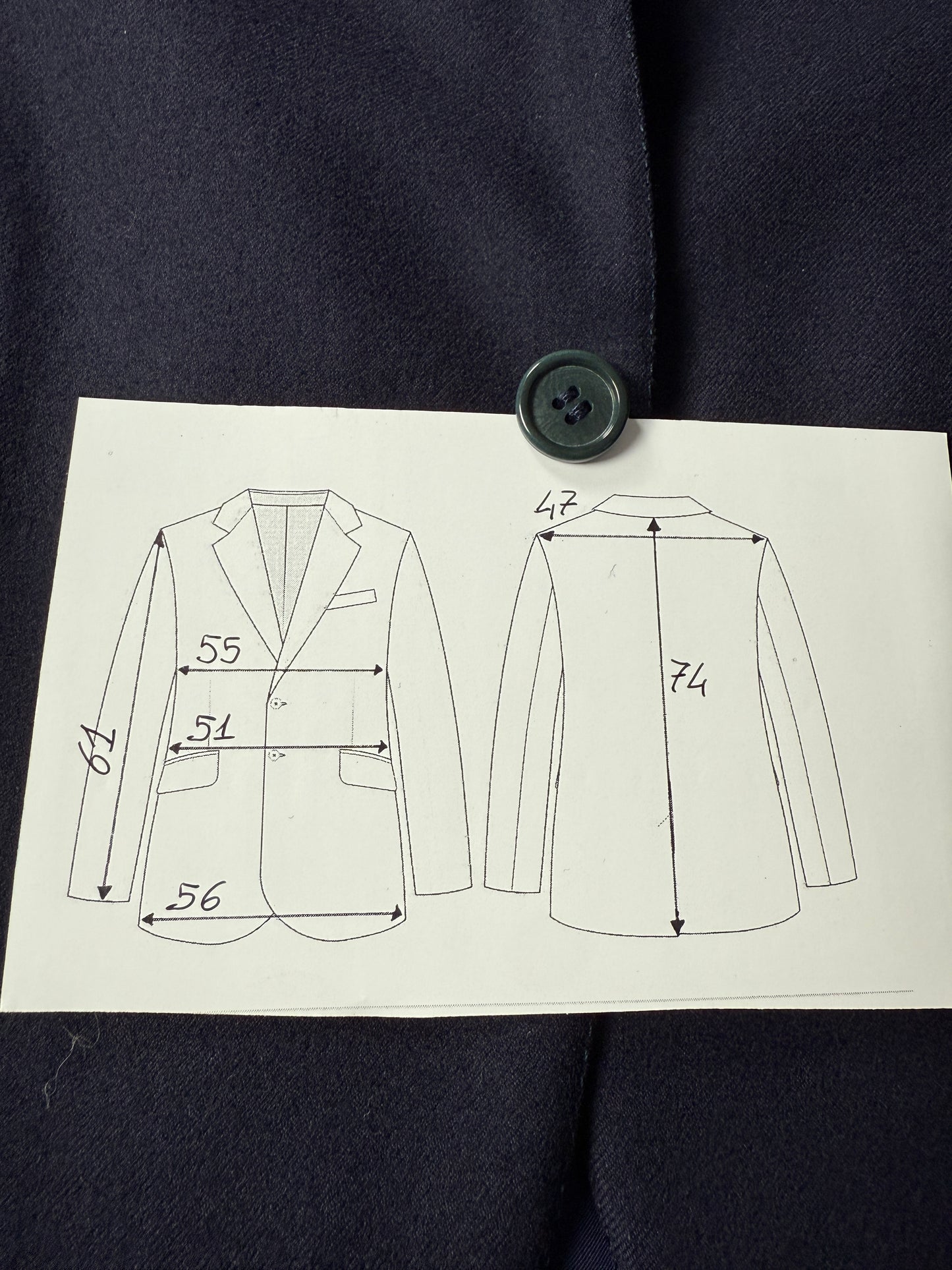 Giacca sartoriale anni ‘80 in flanella blu - tg. 50