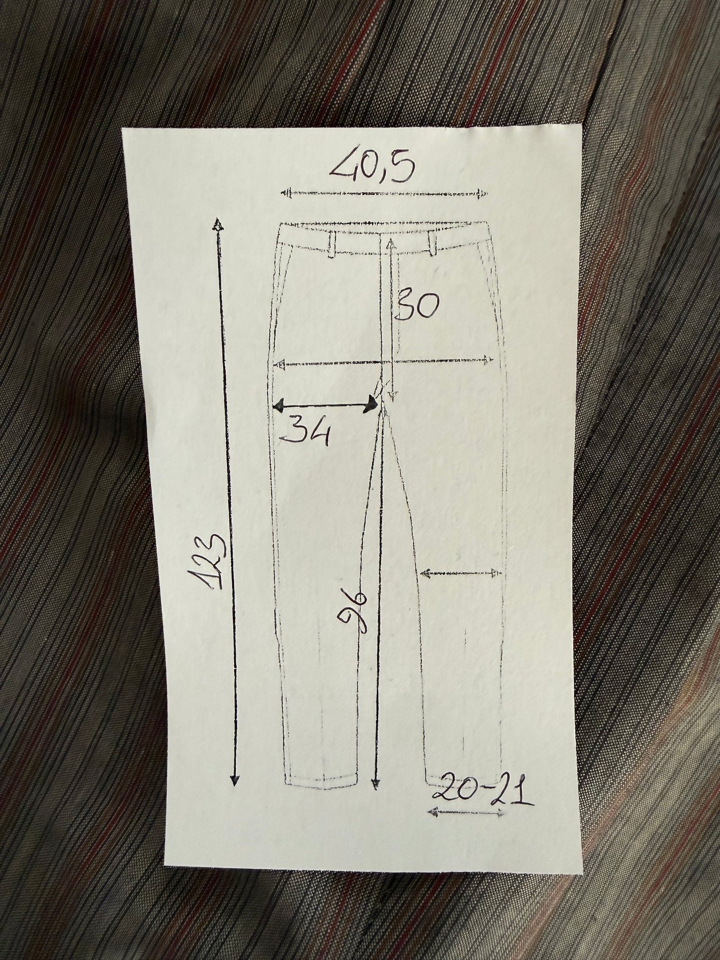 Pantaloni in cotone grigio a righe anni ‘80 (NOS) - tg. 46