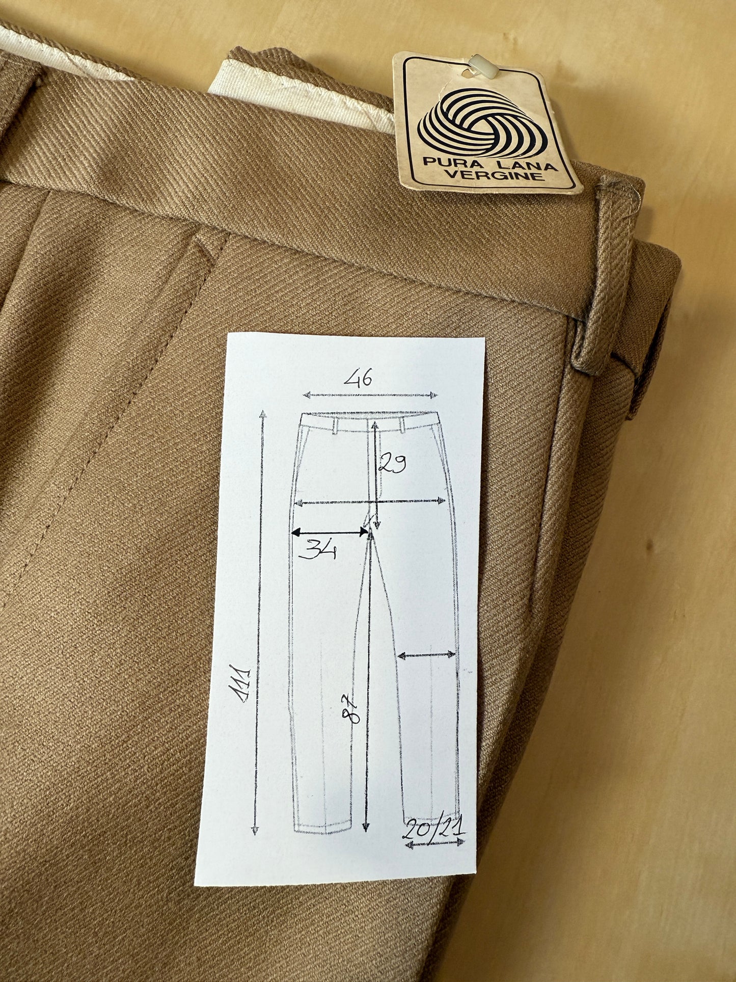 Pantaloni anni ‘70 cavalry twill beige (NOS) - tg. 50/52