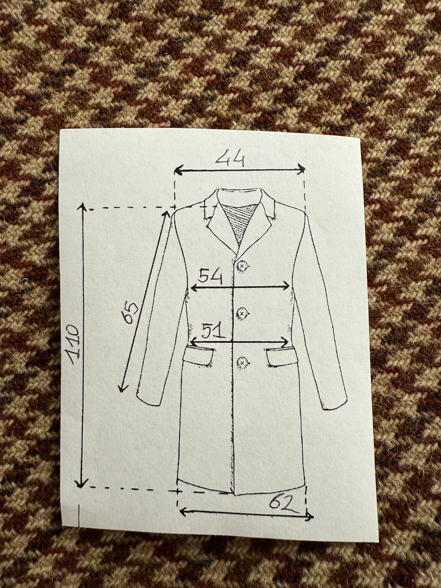 Cappotto anni ‘70 tweed pied-de-poule - tg. 44-46