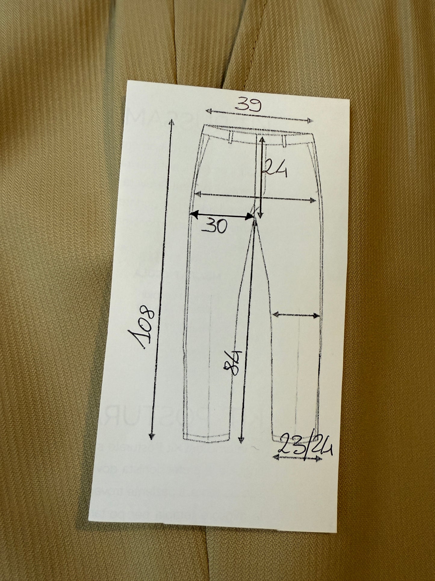Pantalone sartoriale anni ‘70 in lana pettinata beige (nuovo) - tg. 44
