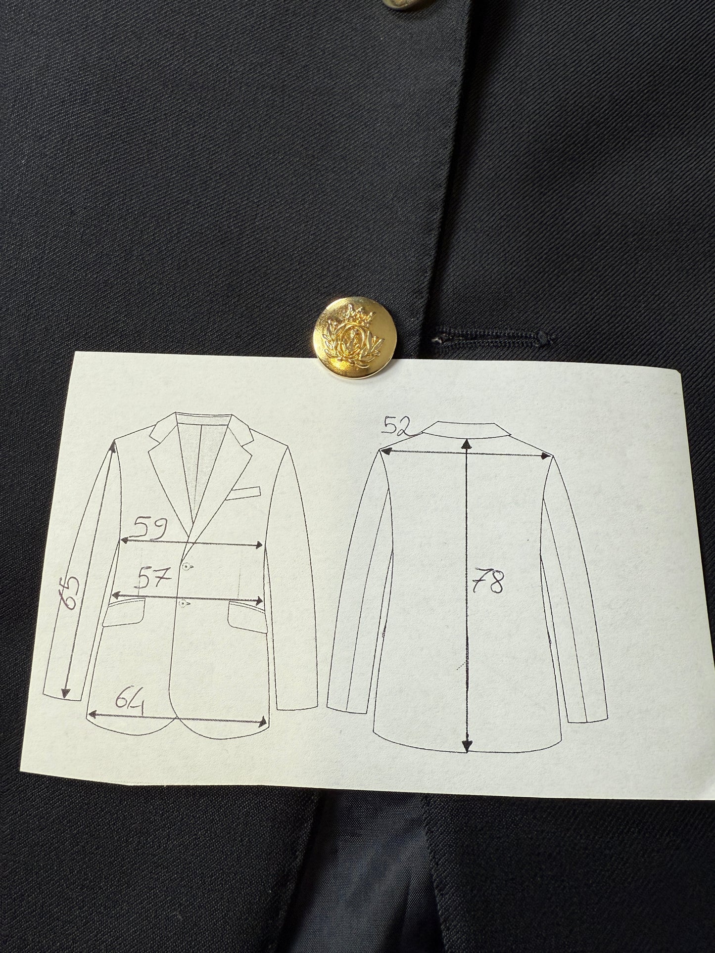 Blazer navy anni ‘80 in flanella - tg. 54