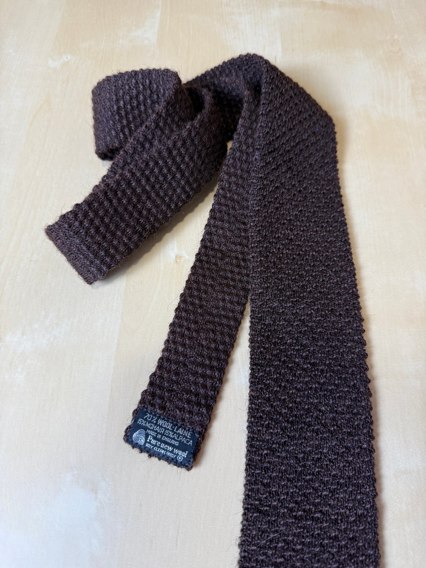 Cravatta inglese in maglia misto lana, alpaca, mohair