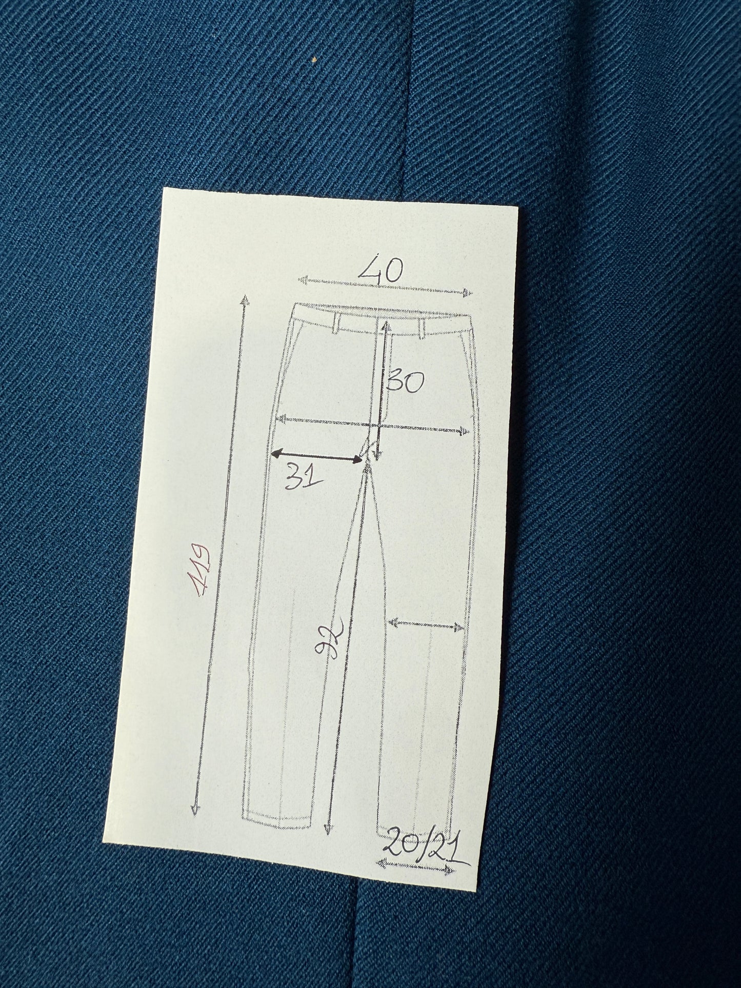 Pantaloni anni ‘70 flanella color ottanio (NOS) - tg. 46