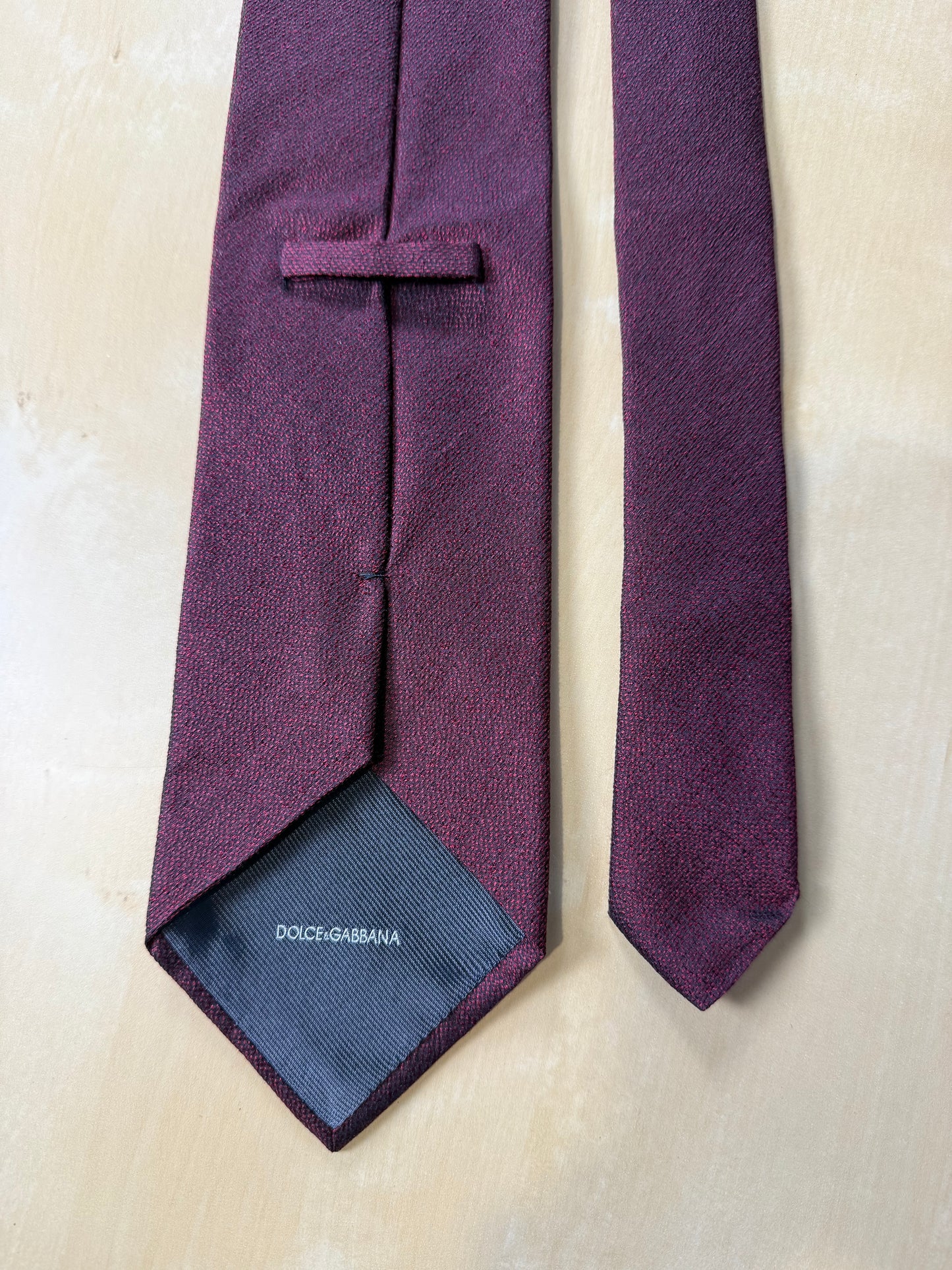 Cravatta Dolce & Gabbana bordeaux seta e lana