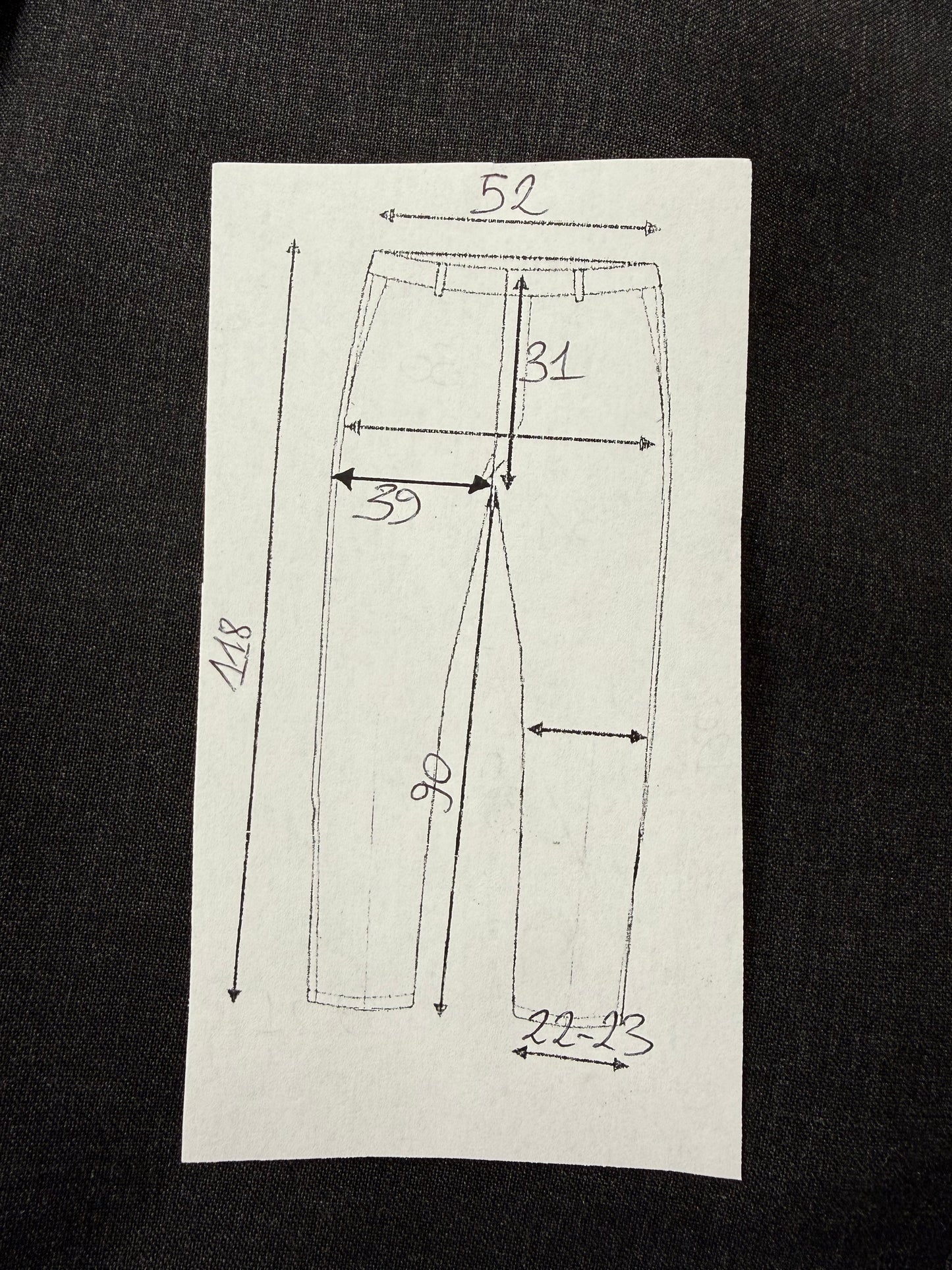 Pantaloni fresco lana grigio antracite anni '90 (NOS) - tg. 56/58