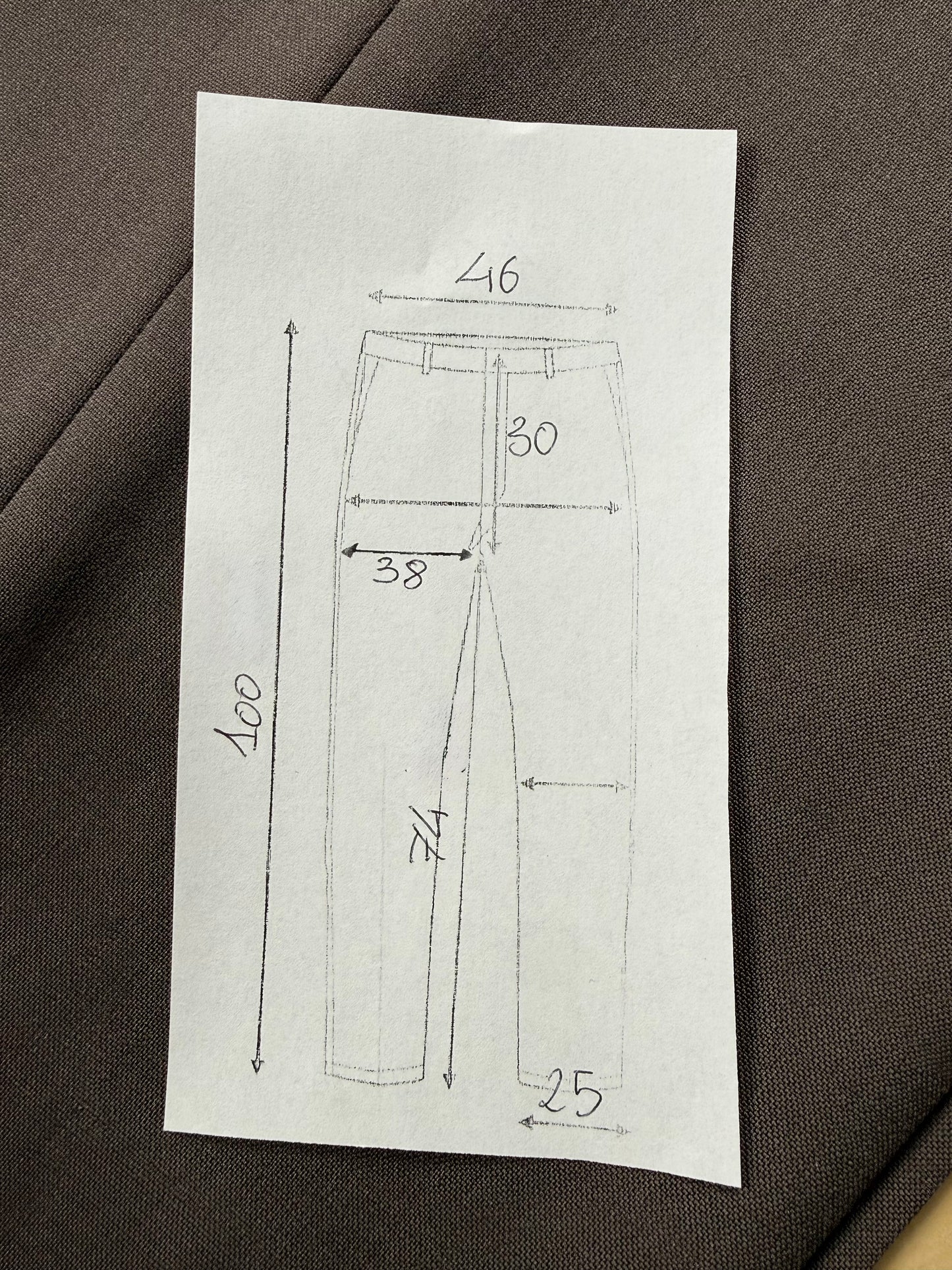 Pantaloni anni ‘80 fresco lana marrone/cachi - tg. 52