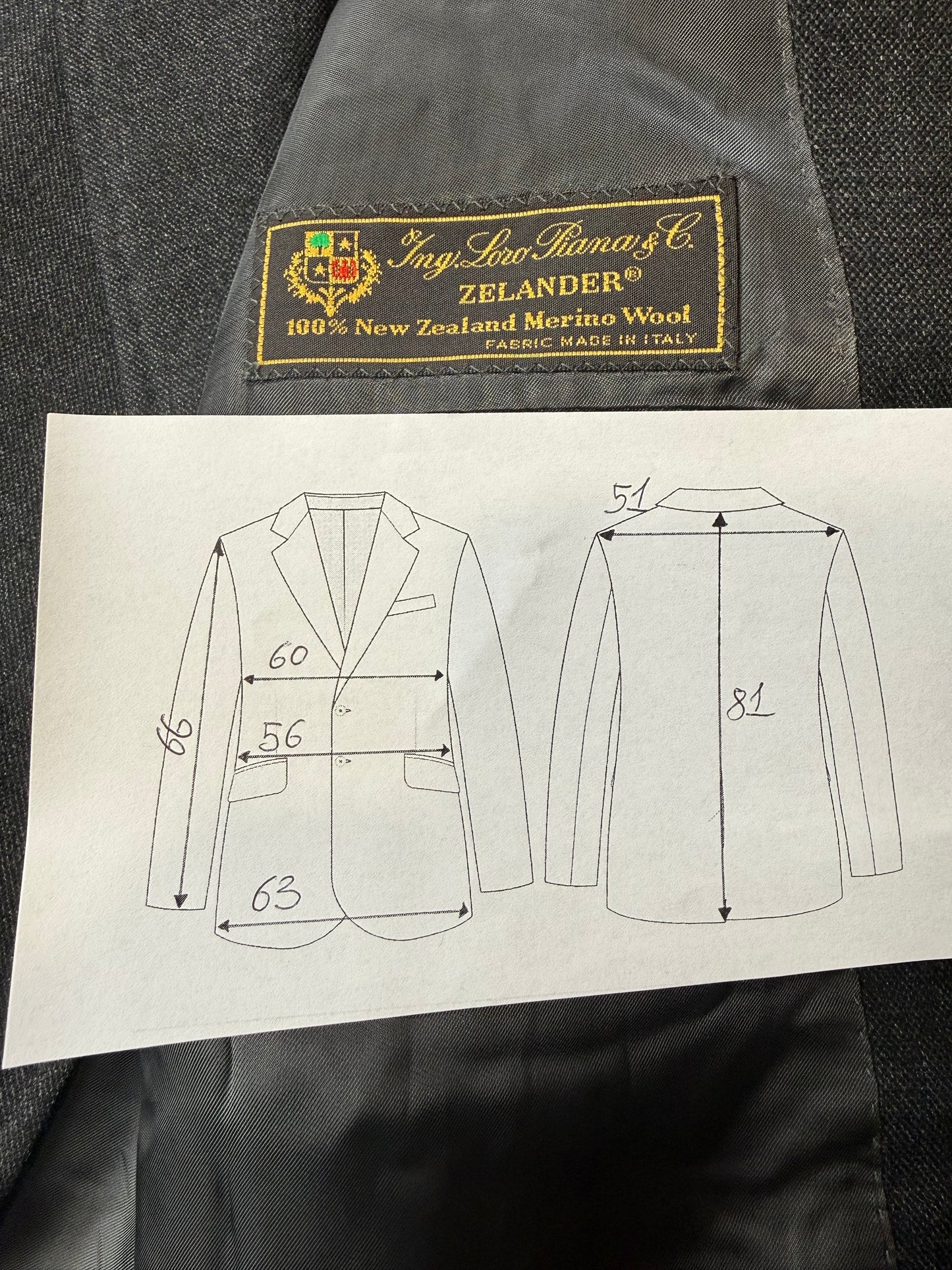 Giacca Caruso grisaglia cardata tessuto Loro Piana Zelander - tg. 54