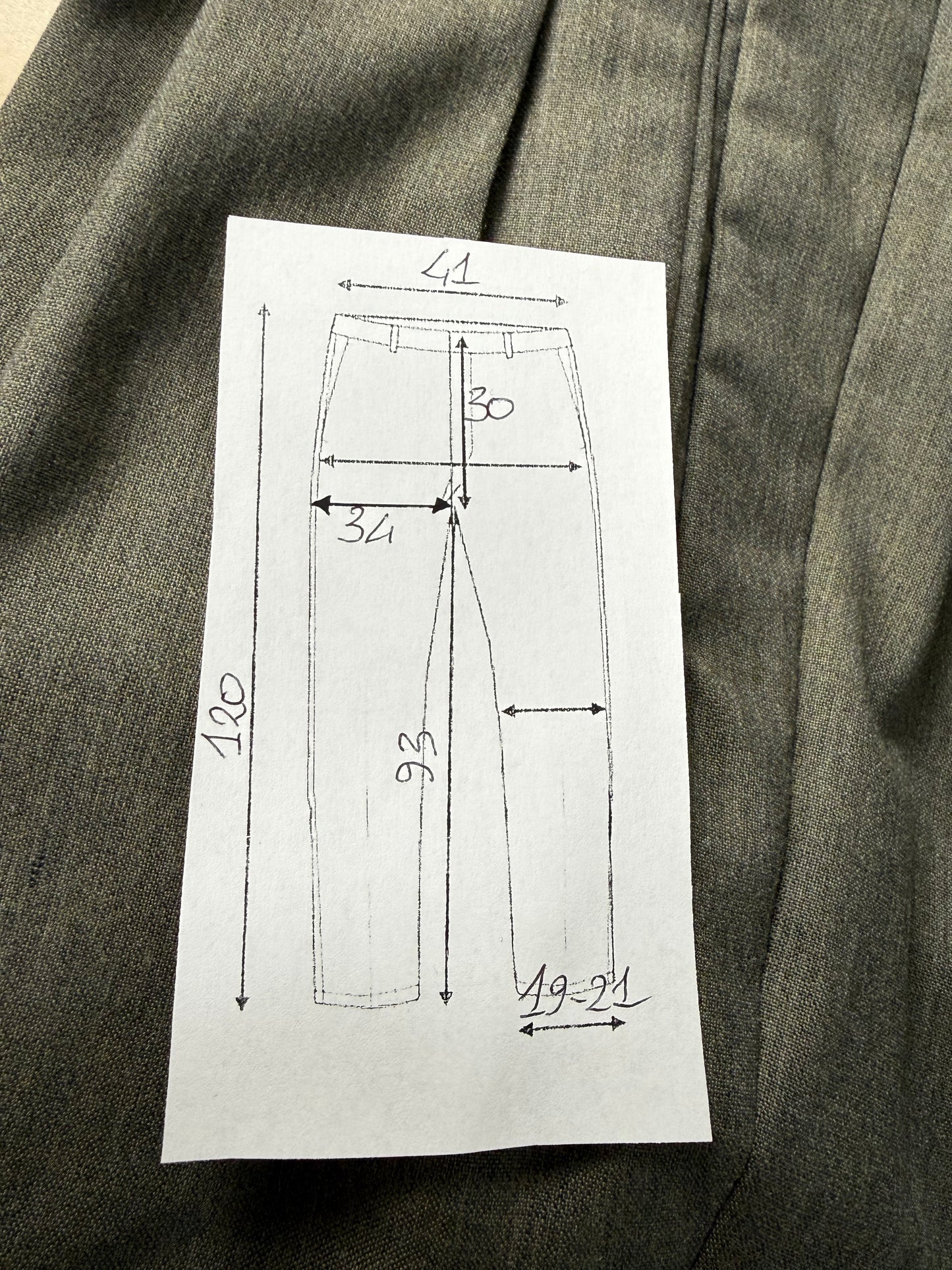 Pantaloni fresco lana verde scuro/cachi anni '80 (NOS) - tg. 46/48