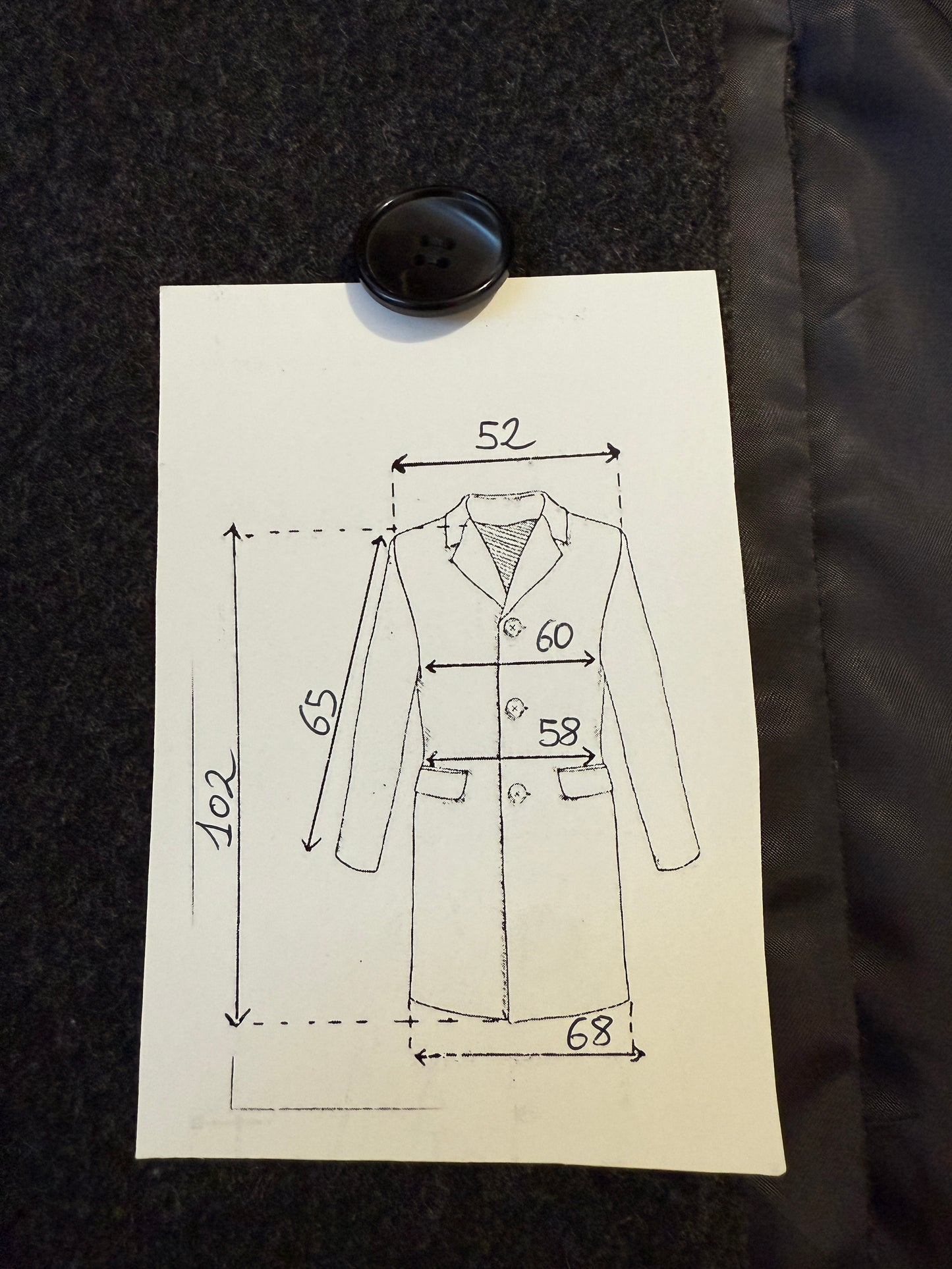 Cappotto anni ‘60 in panno di lana antracite - tg. 50-54