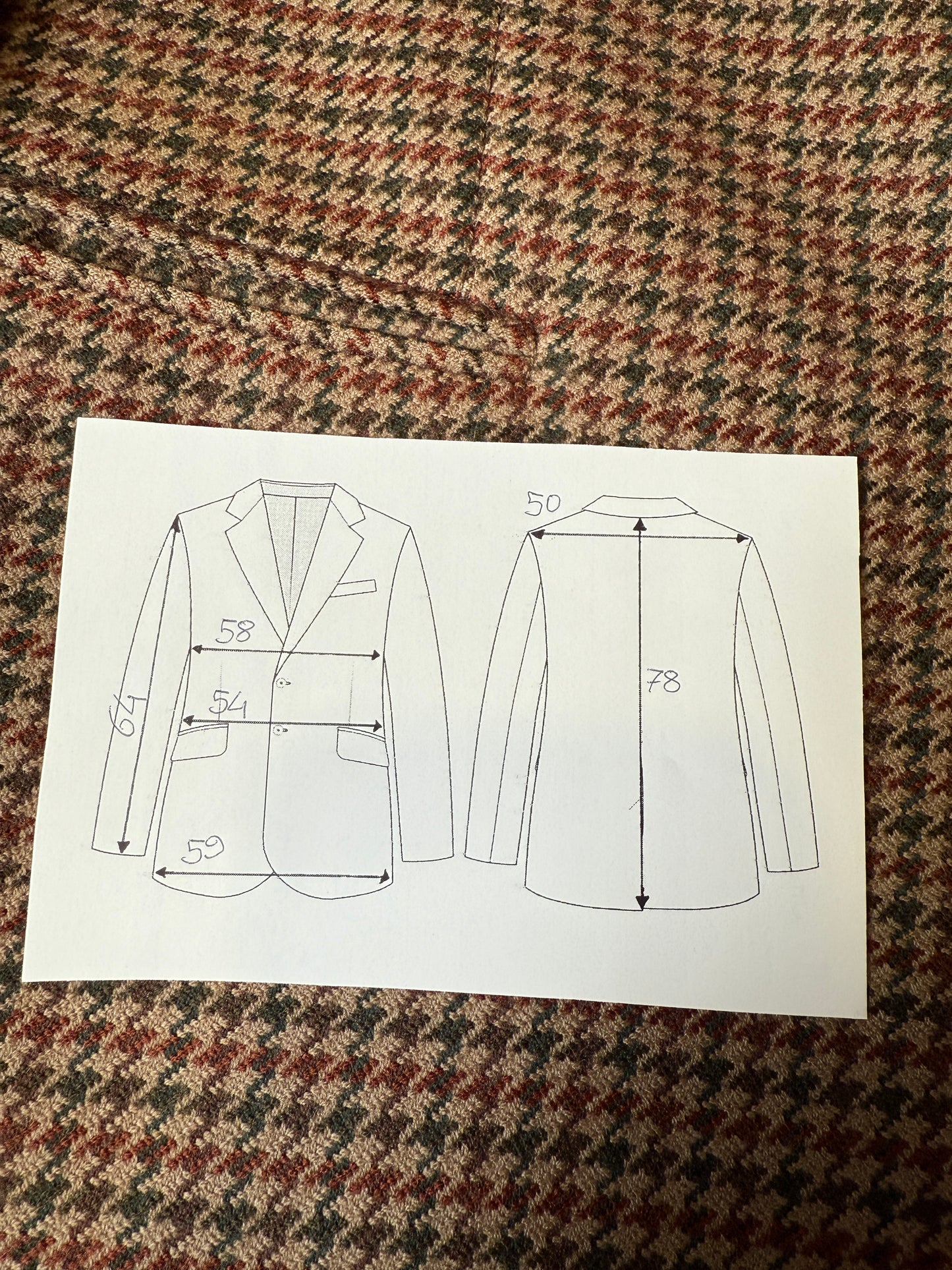 Giacca anni ‘80 pied-de-poule in lana e cashmere - tg. 52