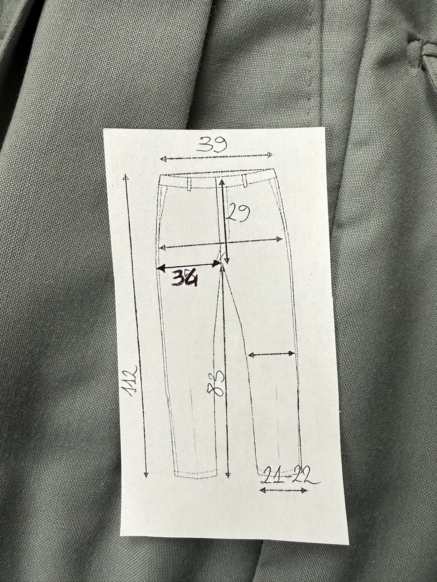 Pantaloni fresco lana verde salvia anni '80 (NOS) - tg. 44/46