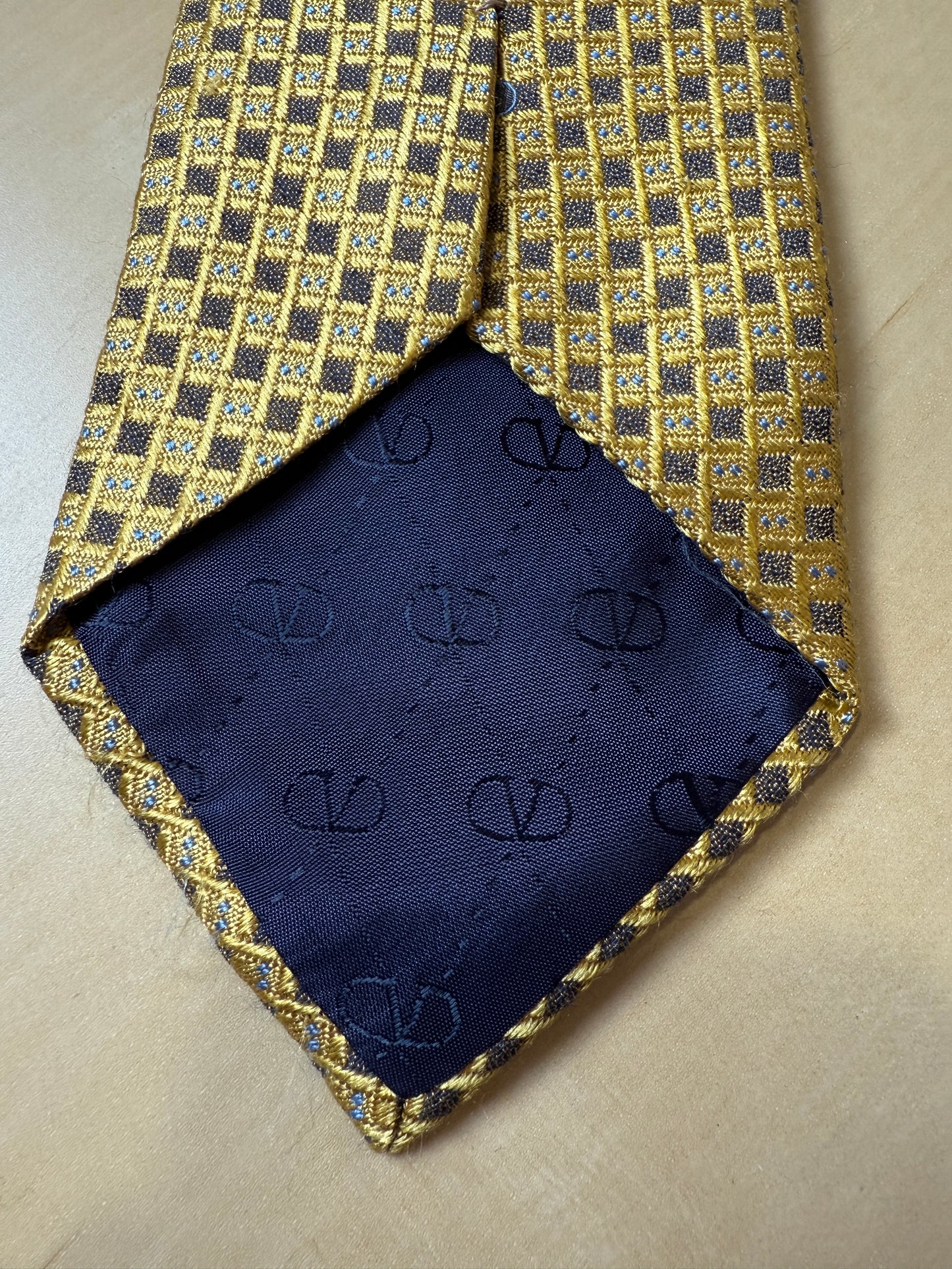 Cravatta Valentino gialla seta e lana