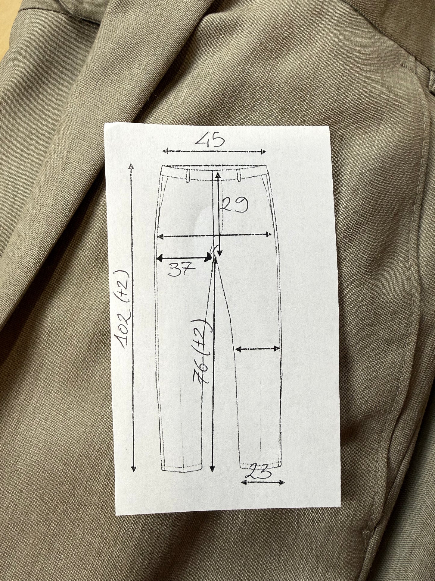 Pantaloni fresco lana verde salvia - tg. 50/52