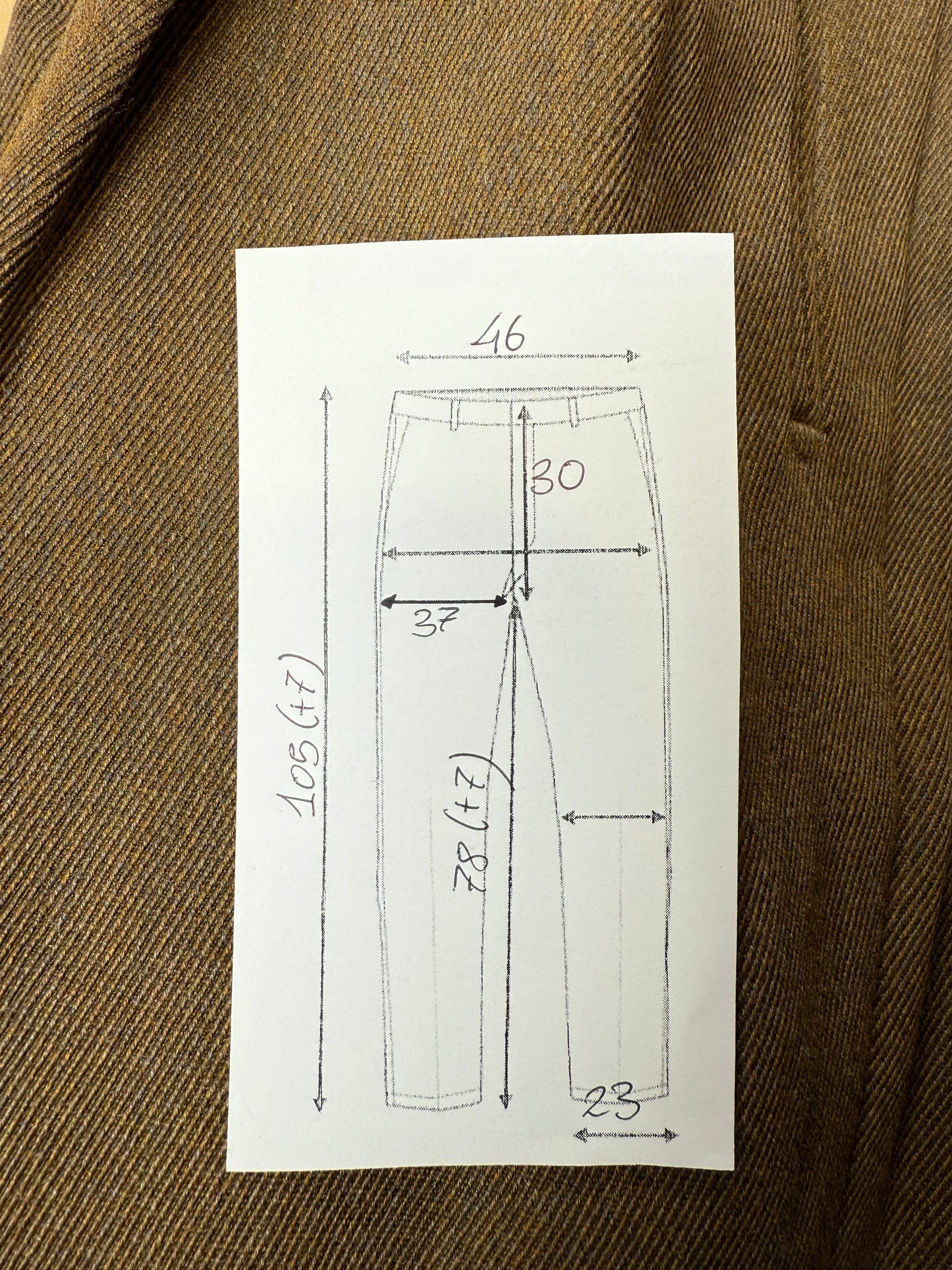 Pantaloni anni ‘80 in covert verde cachi - tg. 52