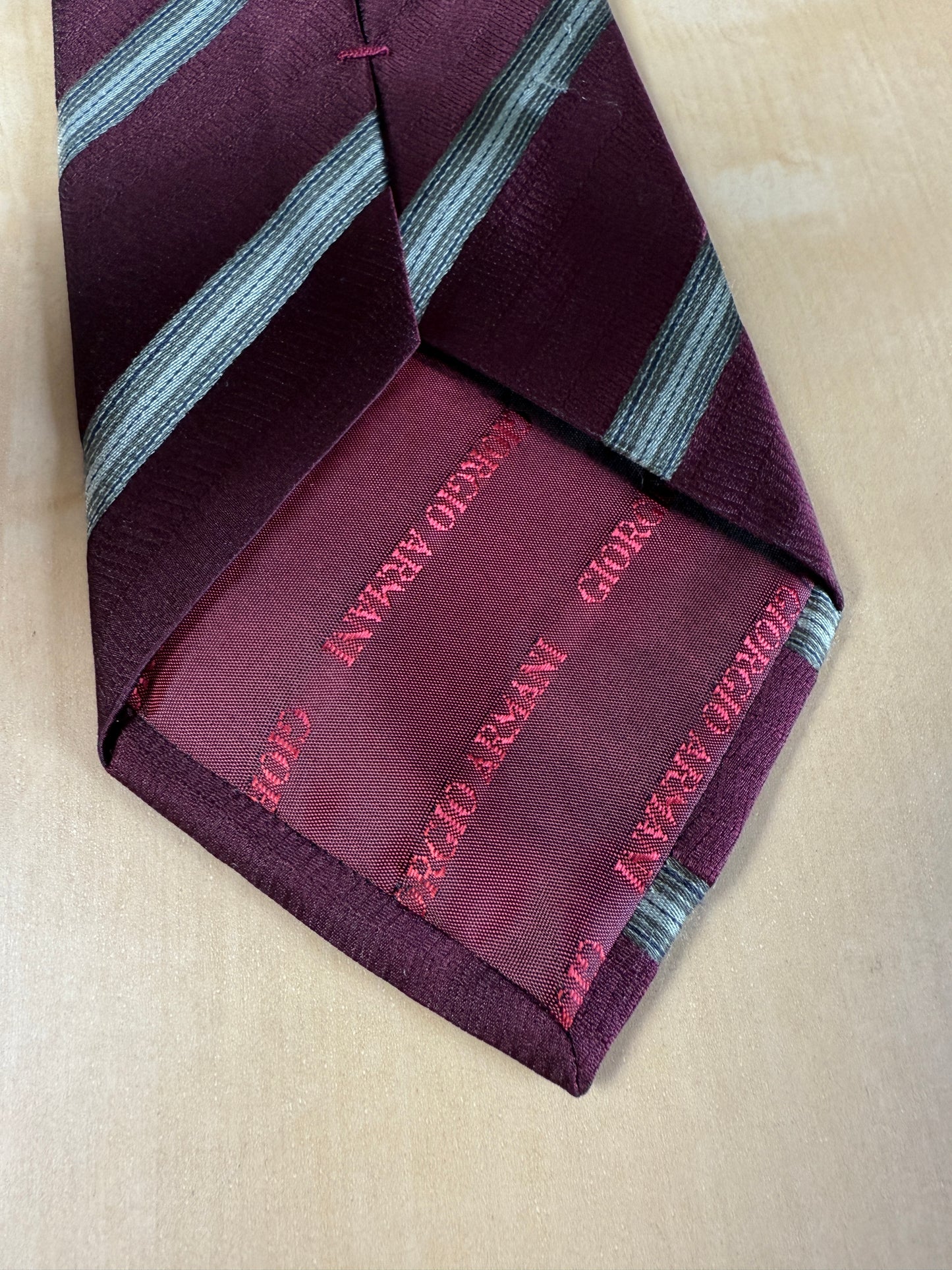 Cravatta Armani regimental bordeaux